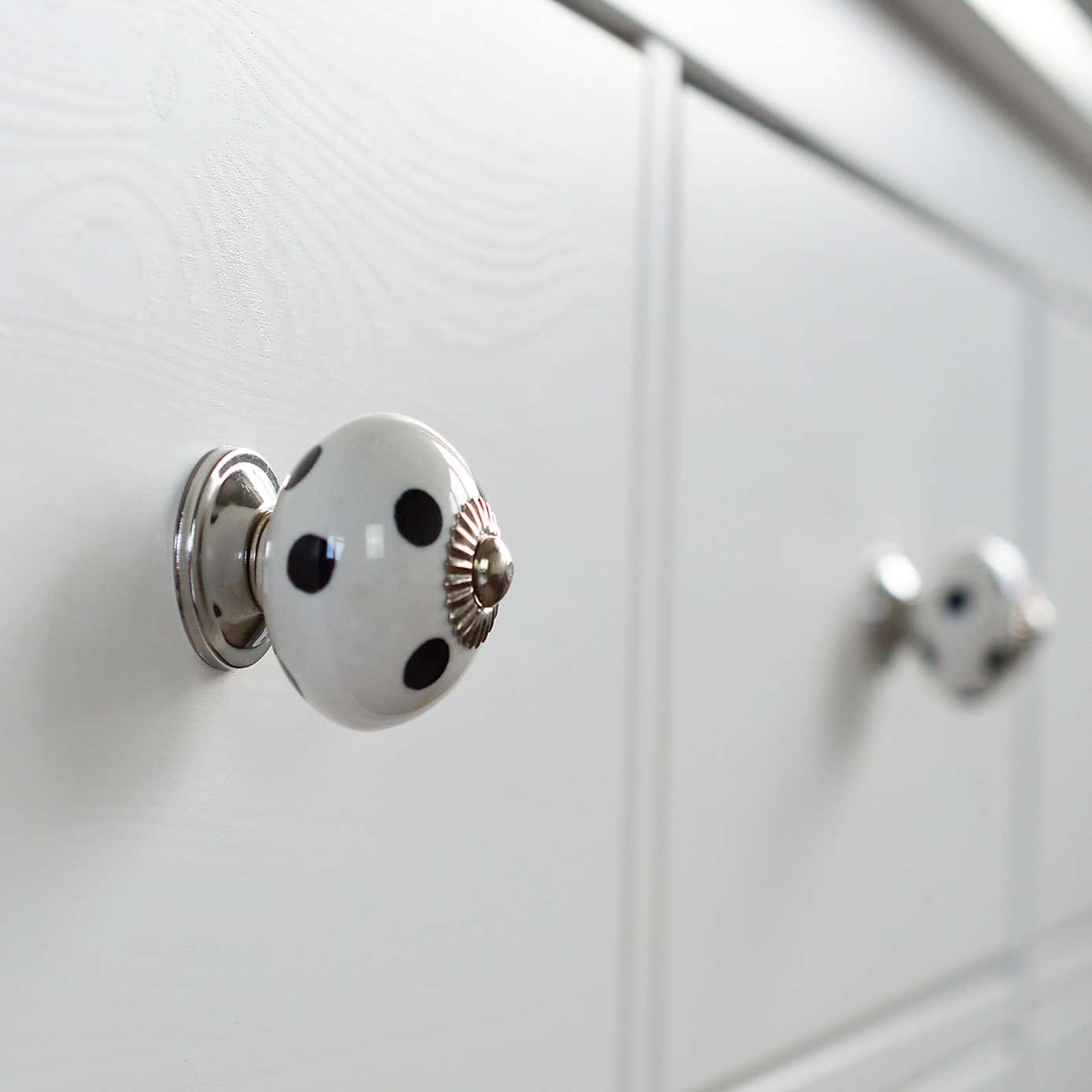 Pack of 6 Nicola Spring Spotted Round Drawer Knobs