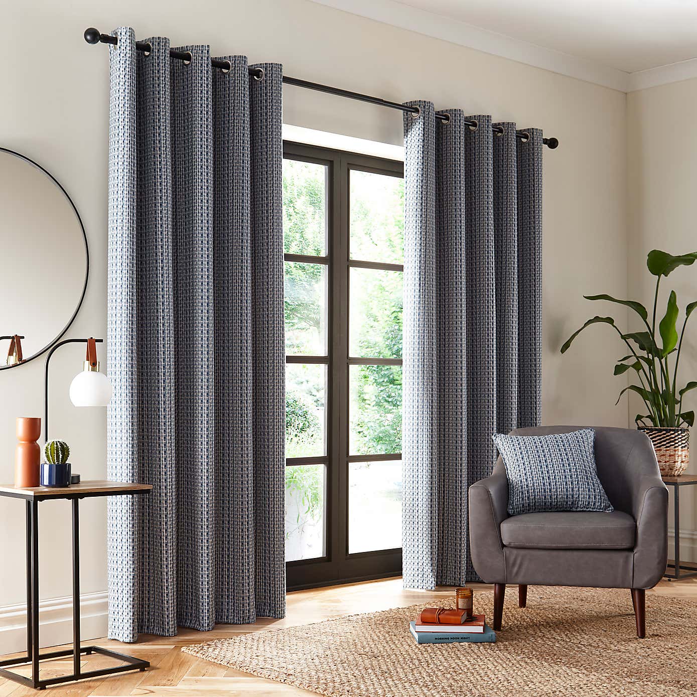 Ryder Check Eyelet Curtains