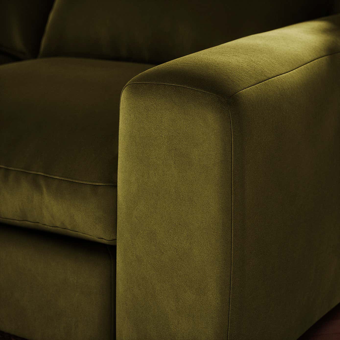 Full Circle Austin Luxury Velvet Modular Arm Corner Piece