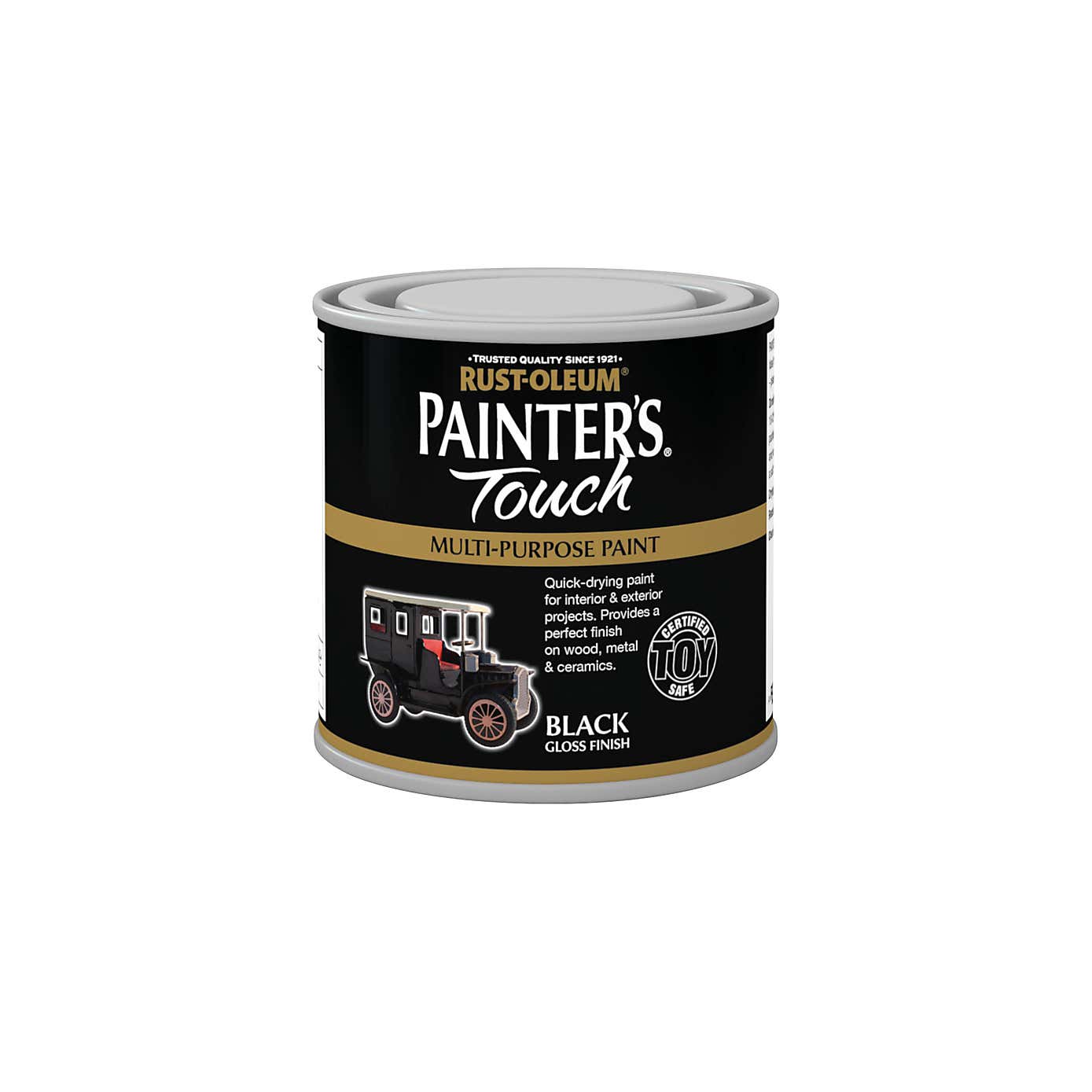Rust-Oleum Black Gloss Painter's Touch Toy Safe Paint 250ml