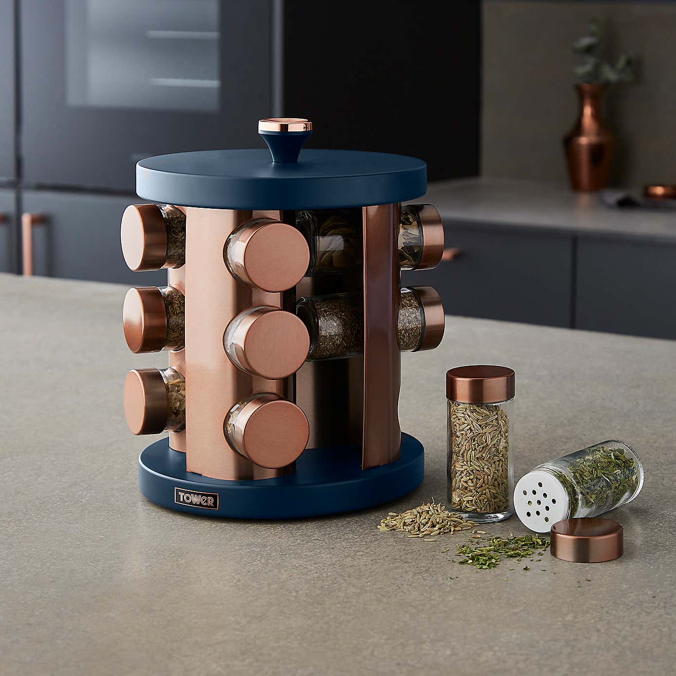 Tower Cavaletto 12 Jar Spice Rack Set