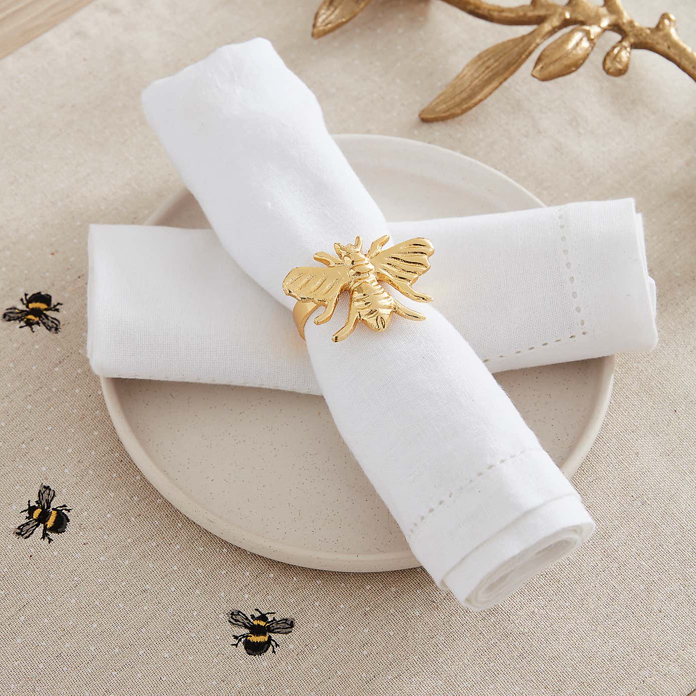 Bee Napkin Ring Set of 2