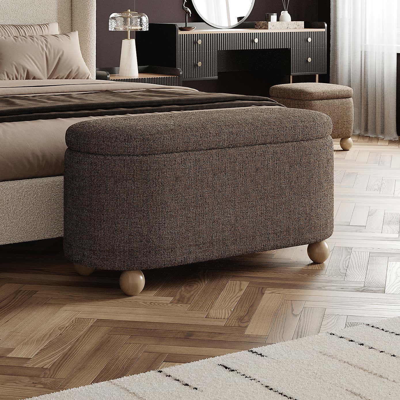 Nylah Luxe Boucle Storage Ottoman