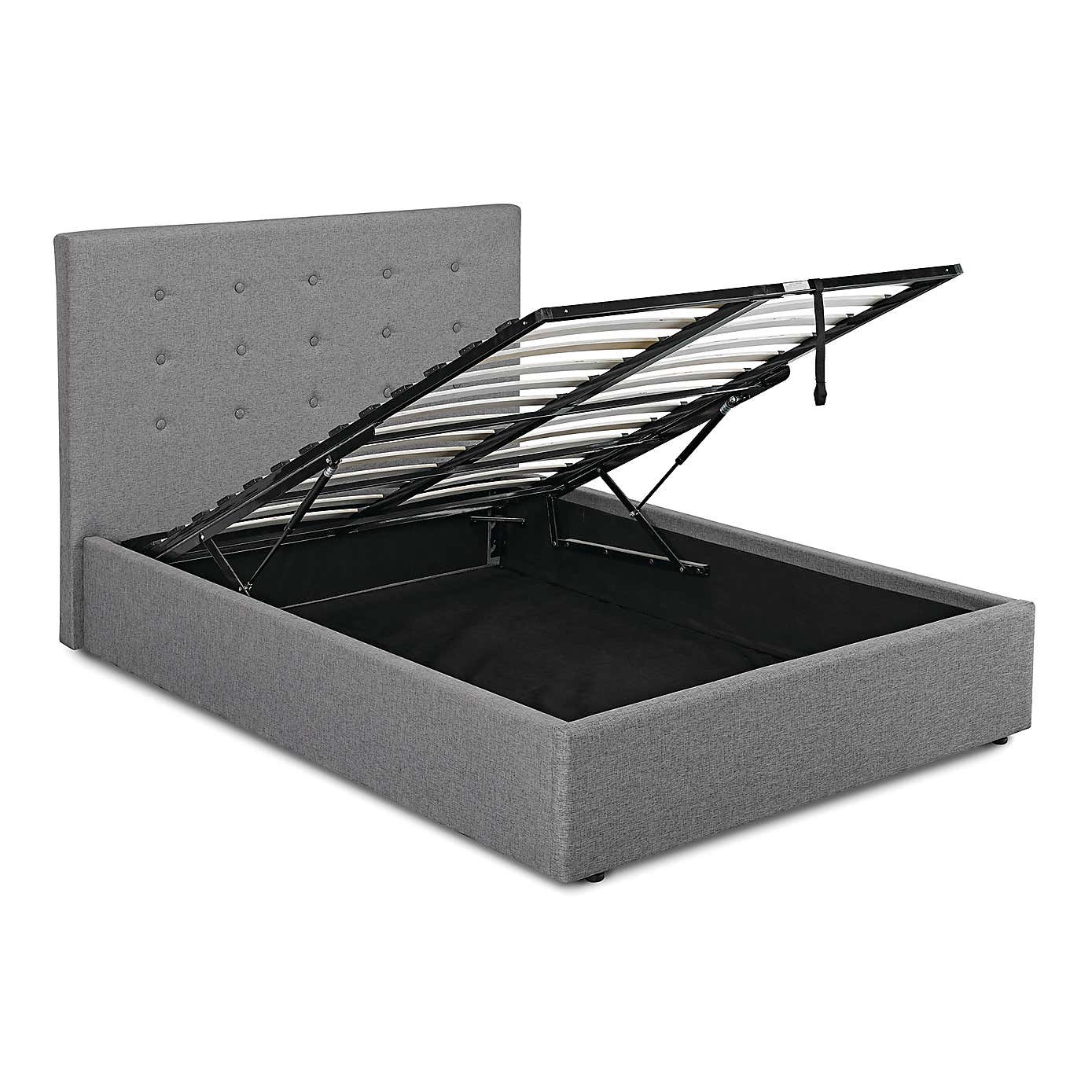 Lucca Beige Upholstered Ottoman Bed