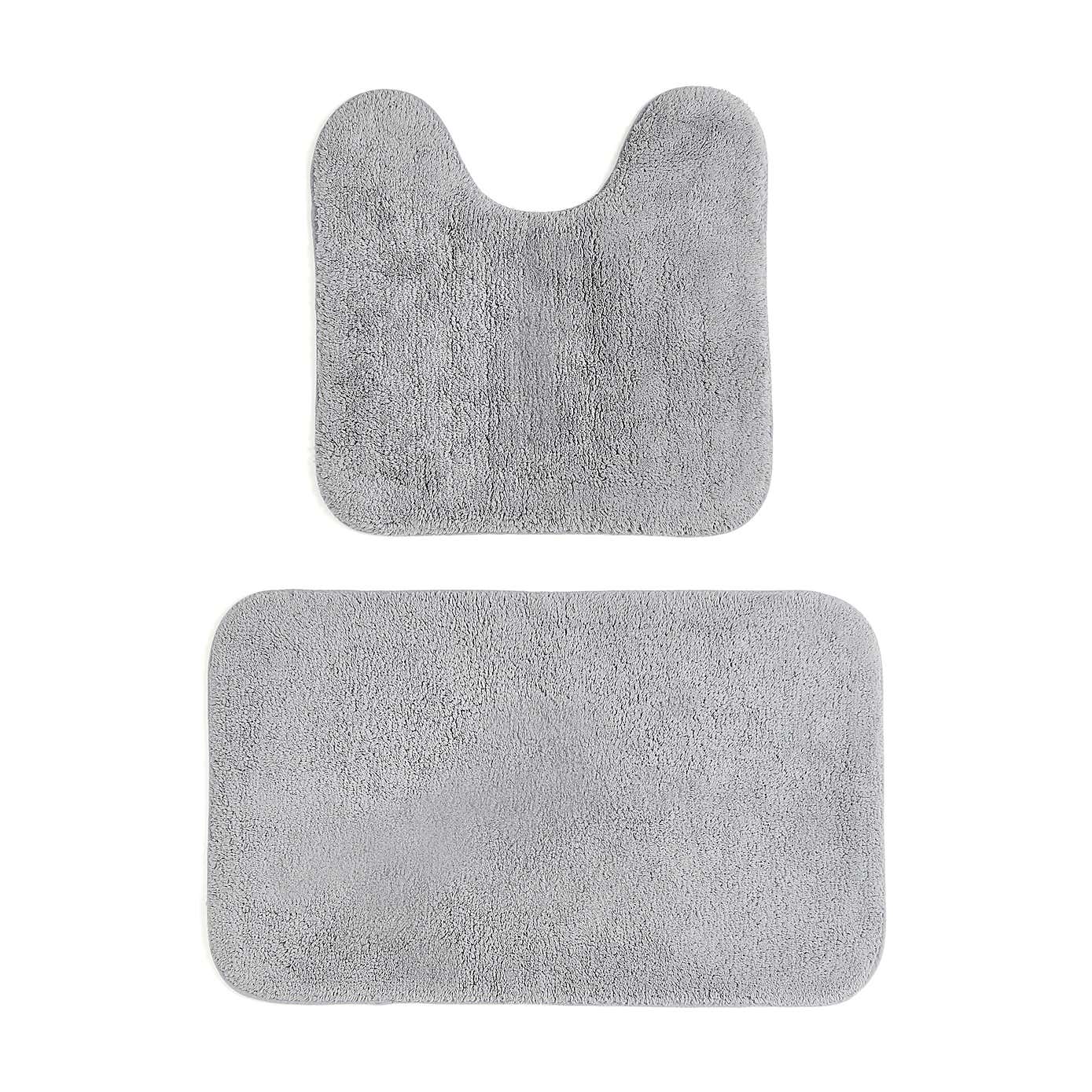 Cotton Anti-Slip Bath & Pedestal Mat Set