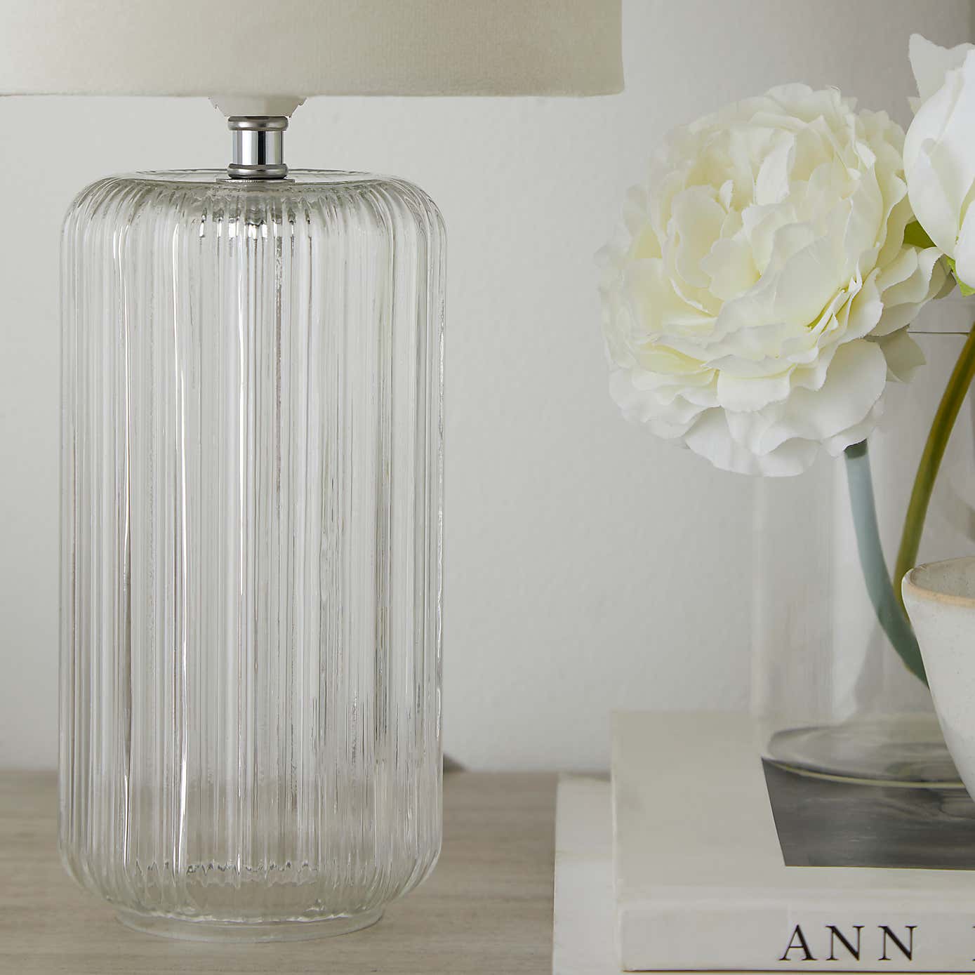 Christine Ribbed Glass Table Lamp