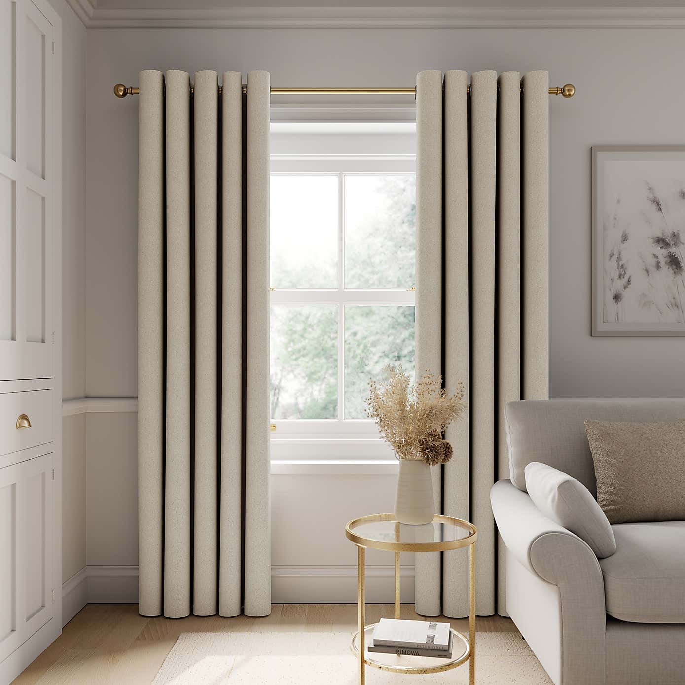Rotterdam Herringbone Blackout Eyelet Curtains
