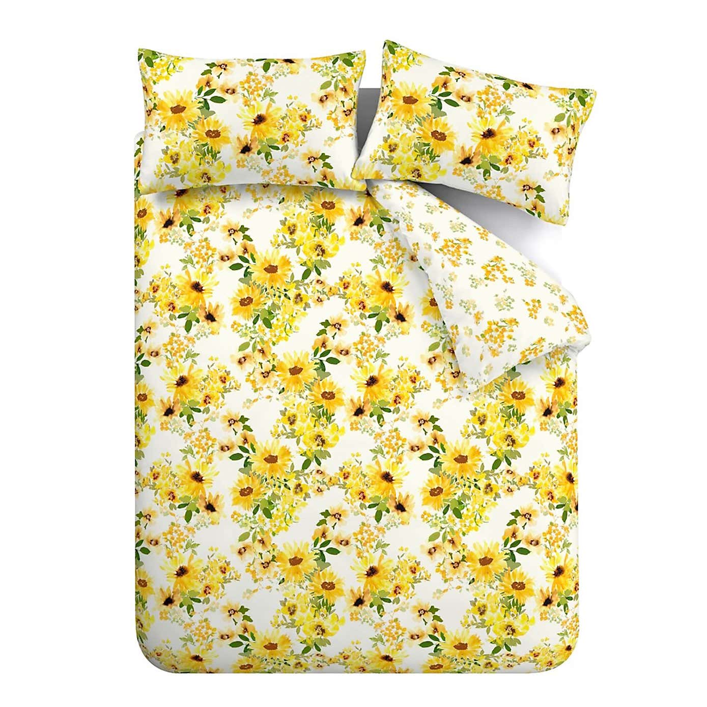 Catherine Lansfield Sunflowers Reversible Duvet Cover & Pillowcase Set