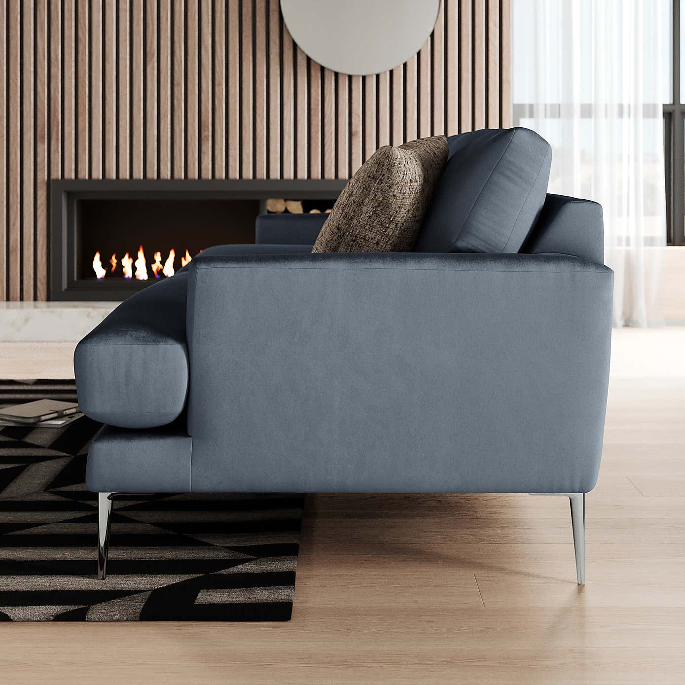 Lawson Matte Plush Velvet 4 Seater Sofa