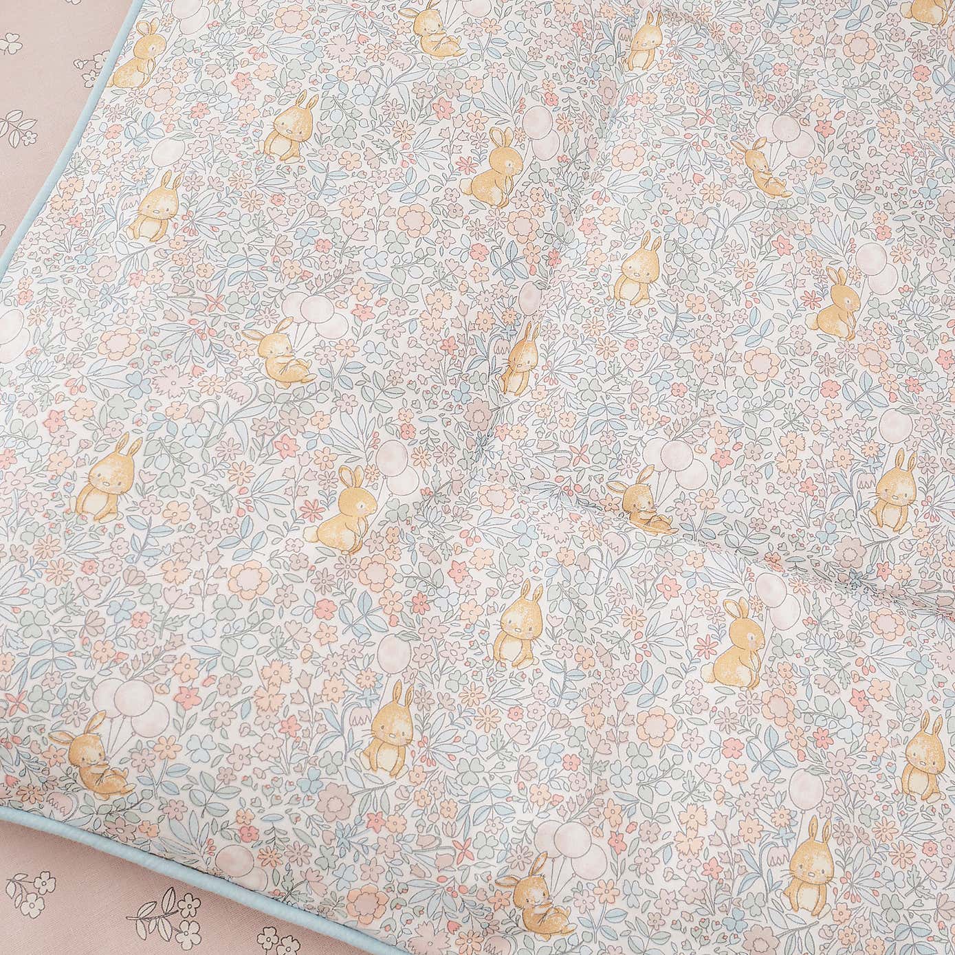 Ditsy Bunny Pink 4 Tog Cot Bed Quilt