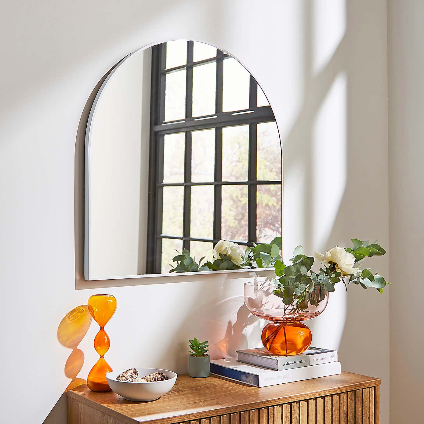 Essentials Arched Overmantel Wall Mirror