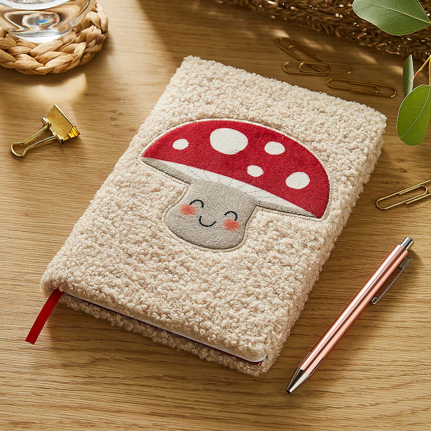 Waters & Noble Mushroom A5 Fluffy Notebook