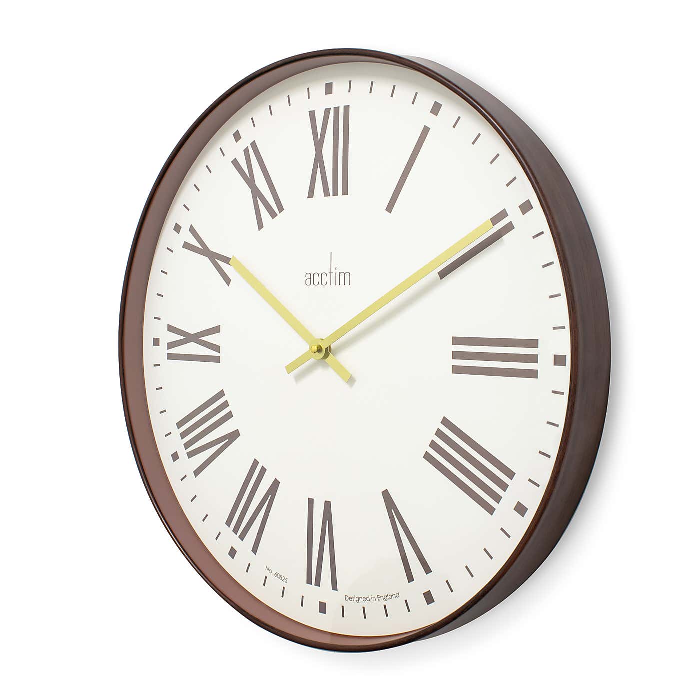 Acctim Dunsley Large Wall Clock Quartz 50cm Walnut