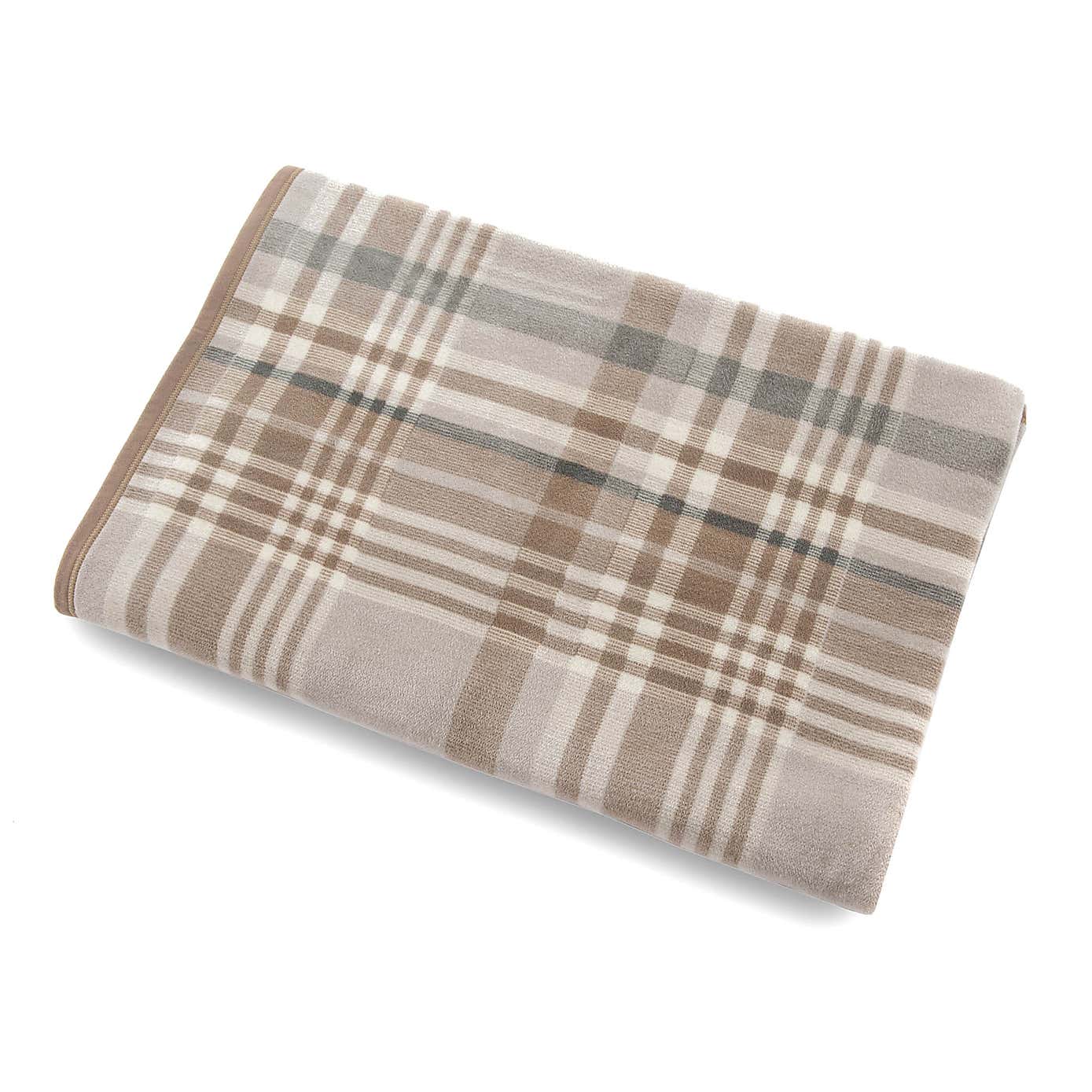 Thermosoft Plaid Check Natural Throw