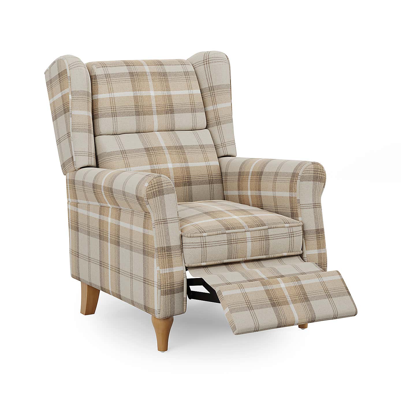 Oswald Padded Pushback Check Armchair