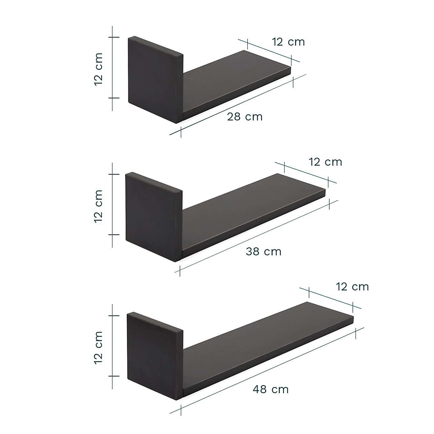 Tutti Bambini Rio Set of Three LShaped Wall Shelves