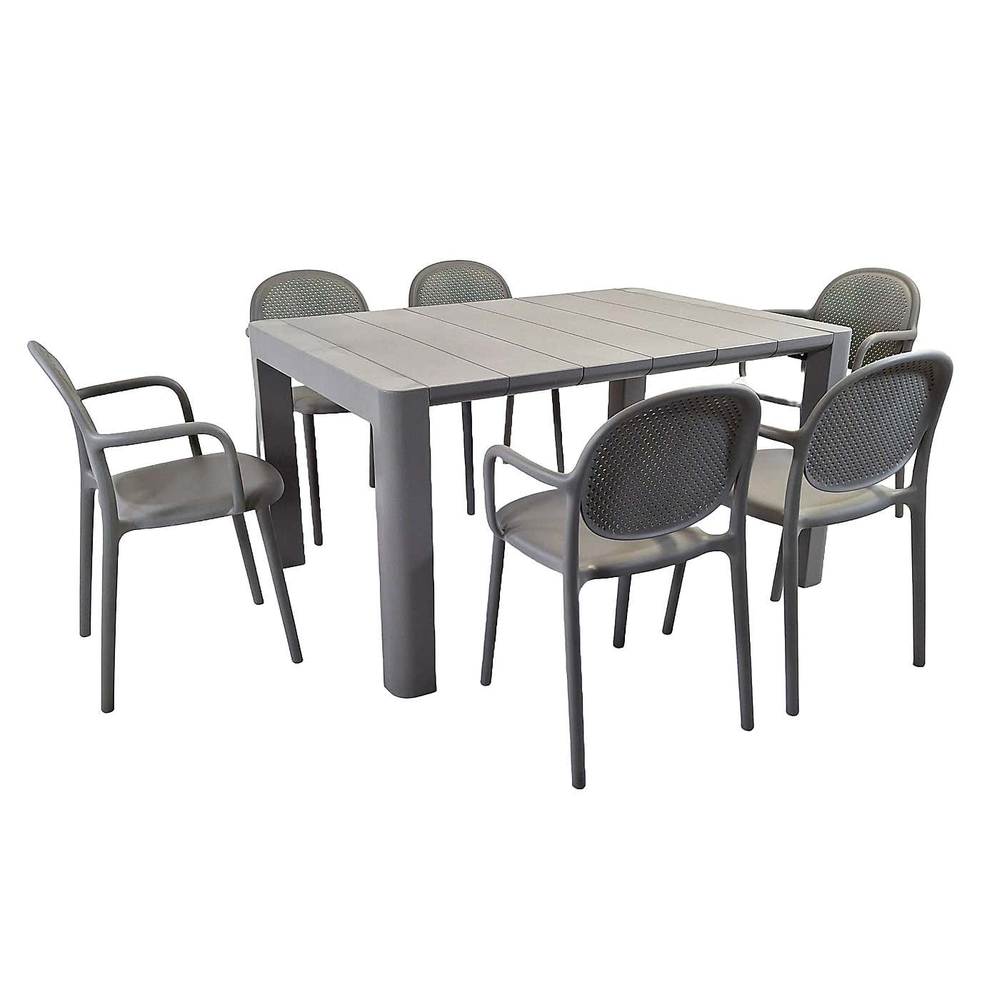 Modura Henrik Rectangular Dining Table with 6 Stina Armchairs