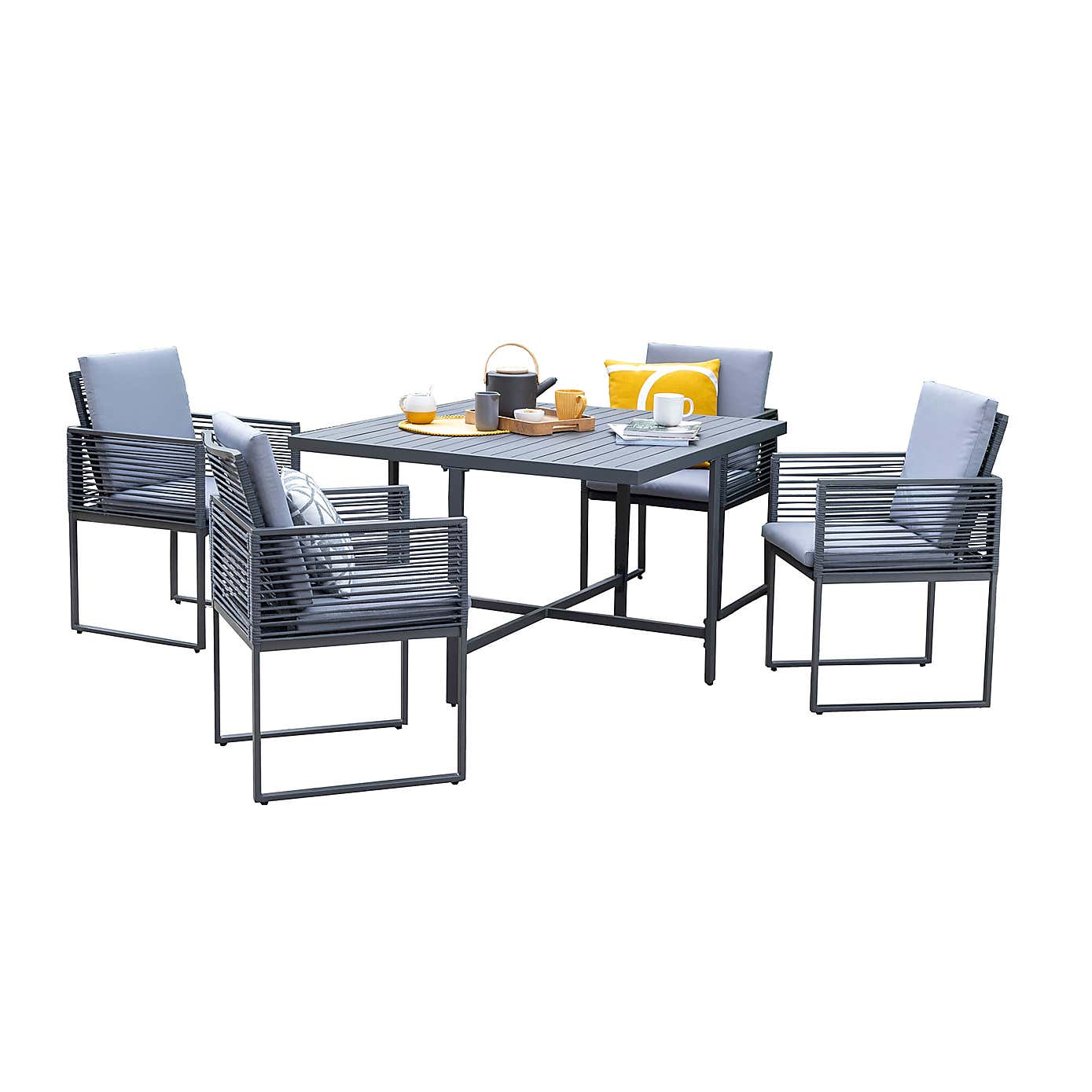 Sheringham Rope 4 Seater Cube Dining Set