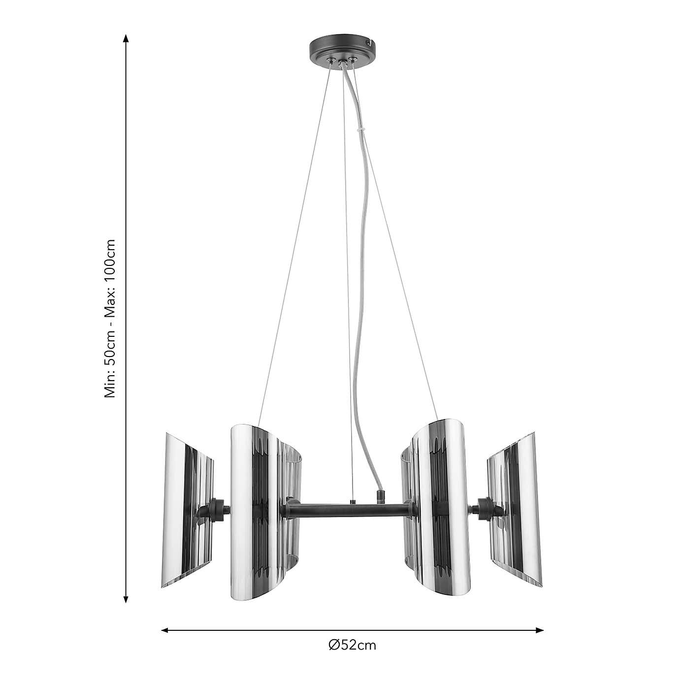 Marbella Art Deco 6 Light Adjustable Ceiling Light