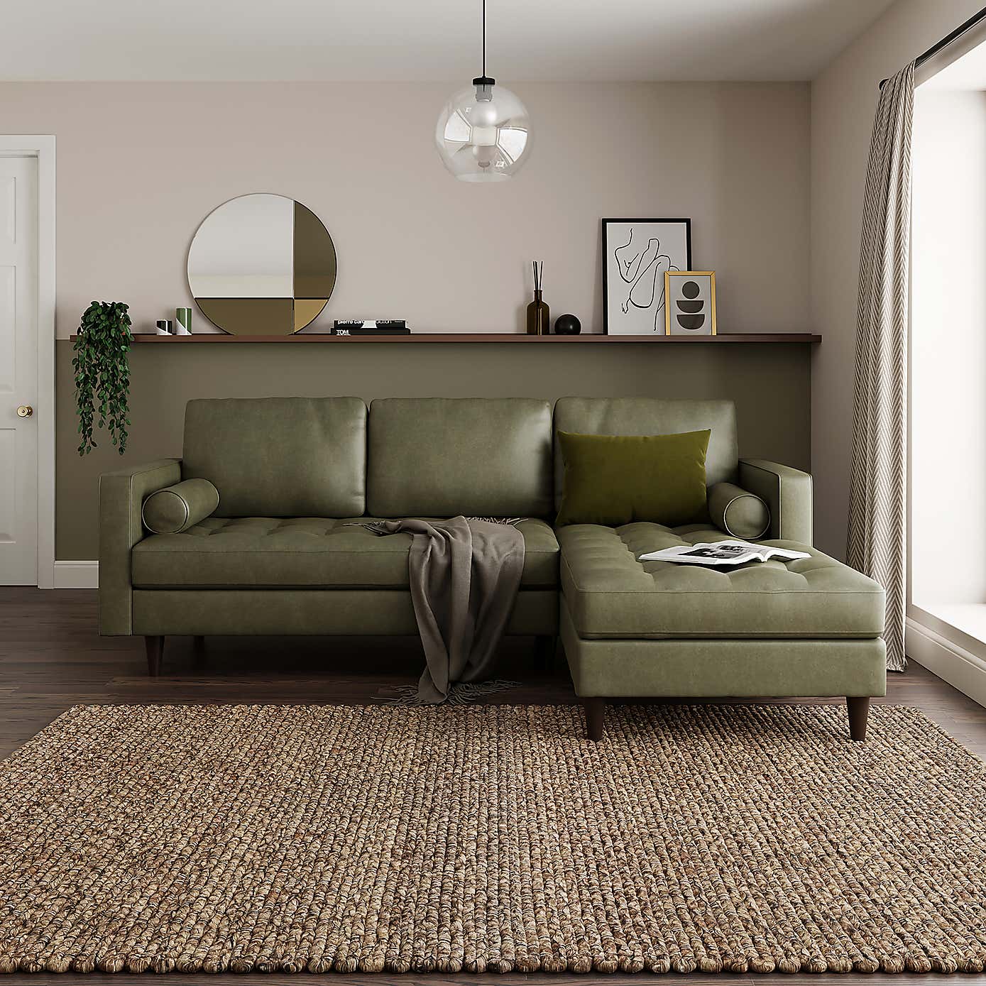 Zoe Faux Leather Left Hand Corner Sofa