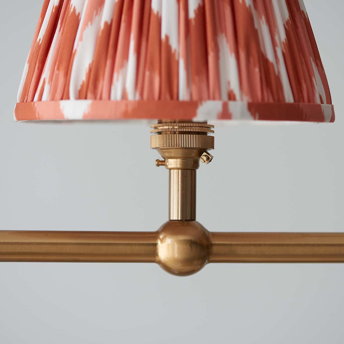 Vogue Javier 4 Light Adjustable Diner Light with Orange Zigzag Lamp Shades