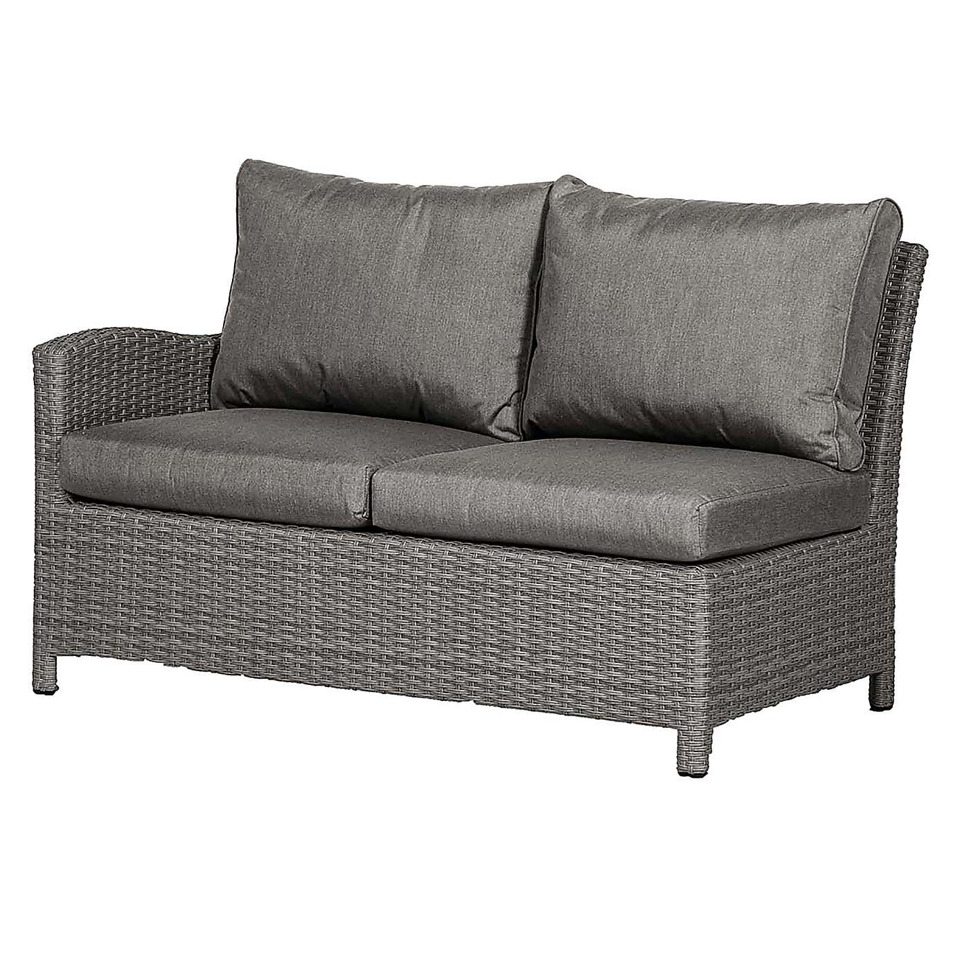 Paris 7 Piece Deluxe Modular Corner Dining Set with Rectangular Firepit