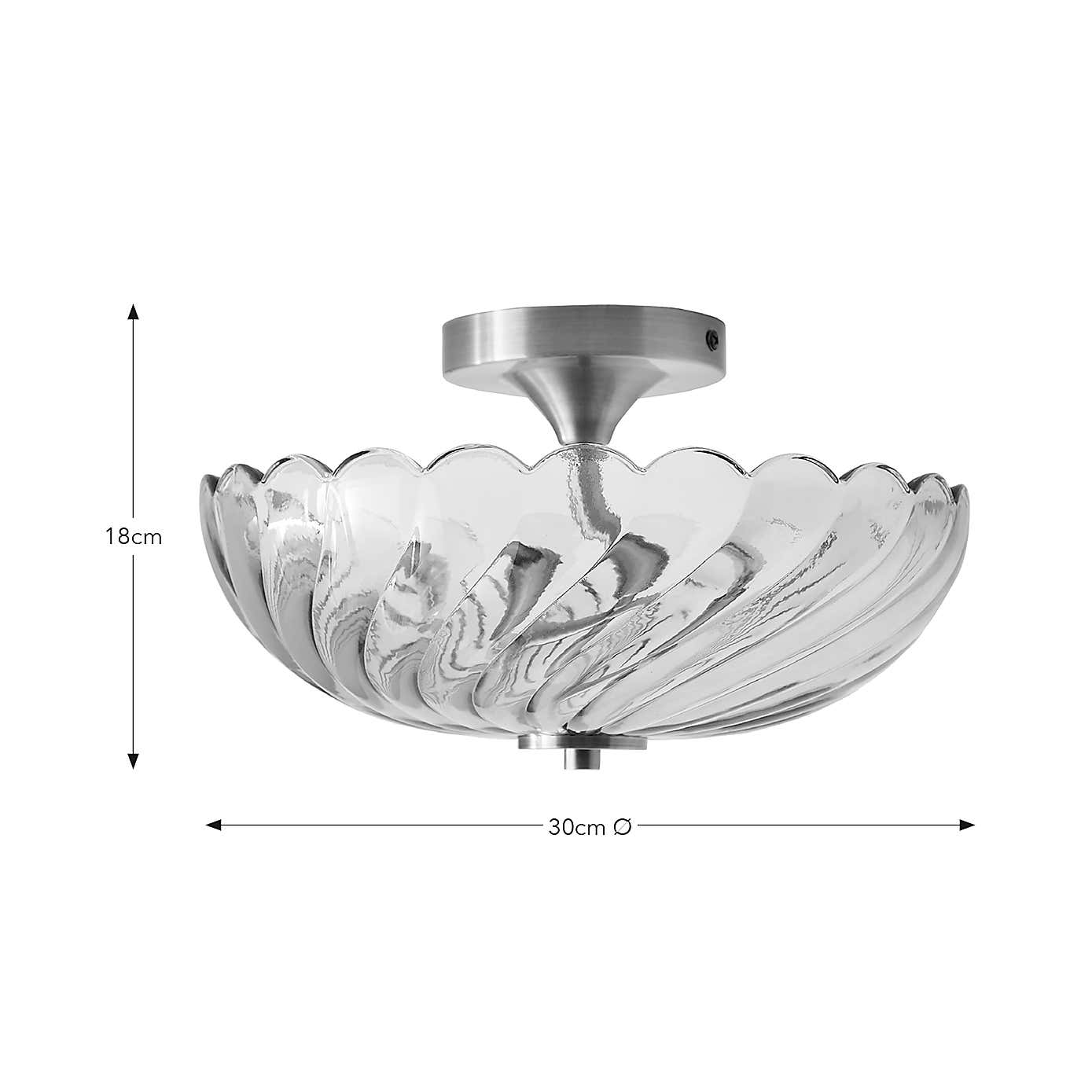 Lucille 2 Light Semi Flush Ceiling Light