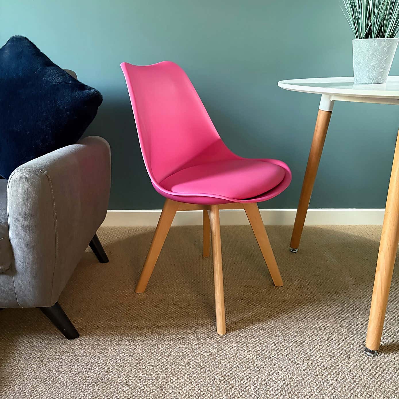 Fusion Living Soho Plastic Dining Chair with Squared Legs