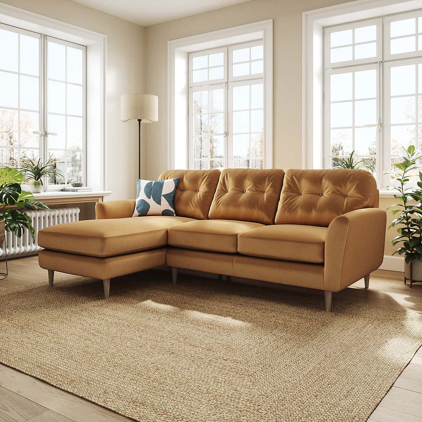 Sven Opulent Velvet Large Corner Chaise Sofa