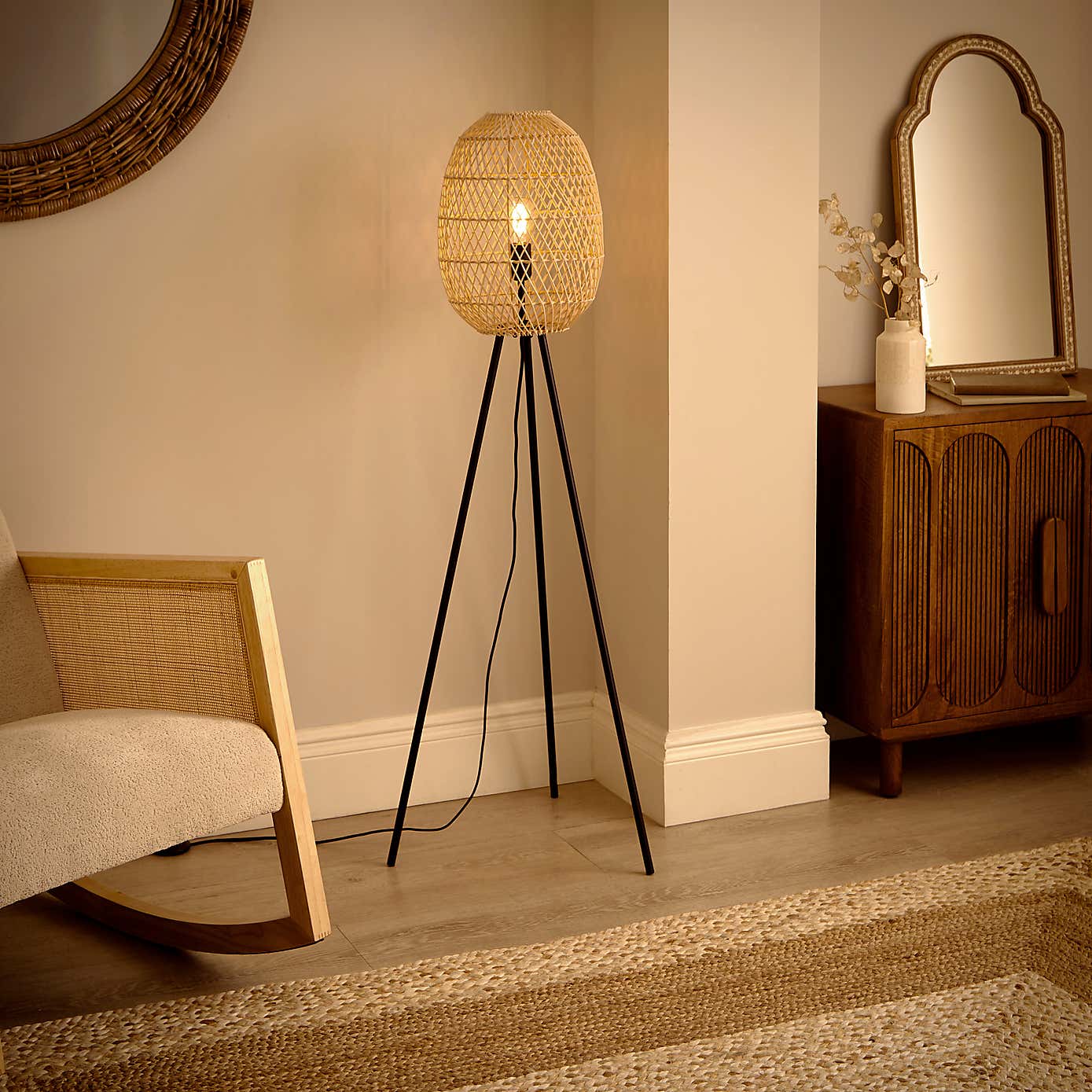 Kalena Boho Tripod Floor Lamp