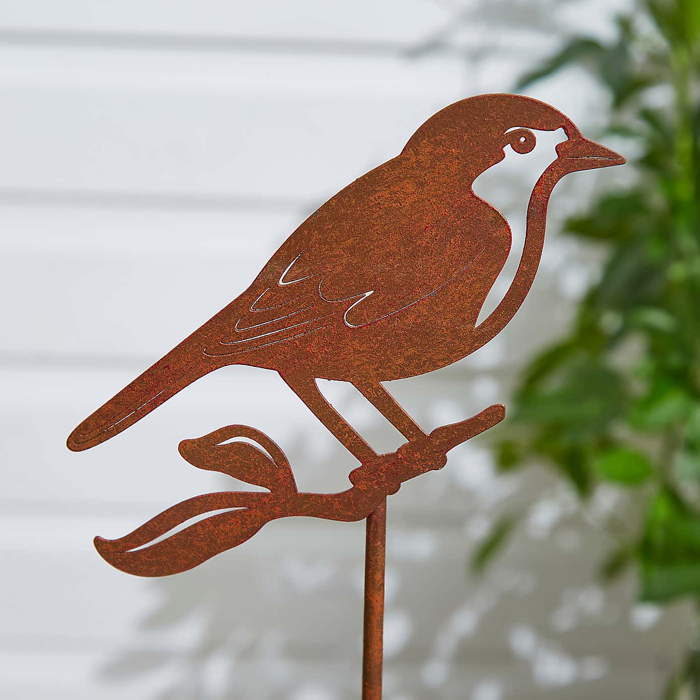 Rusted Iron Blue Tit Stake