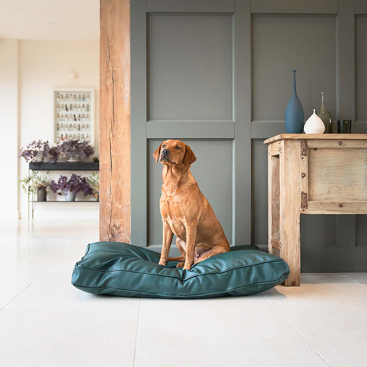 Lords and Labradors Rhino Leather Dog Cushion with Handles