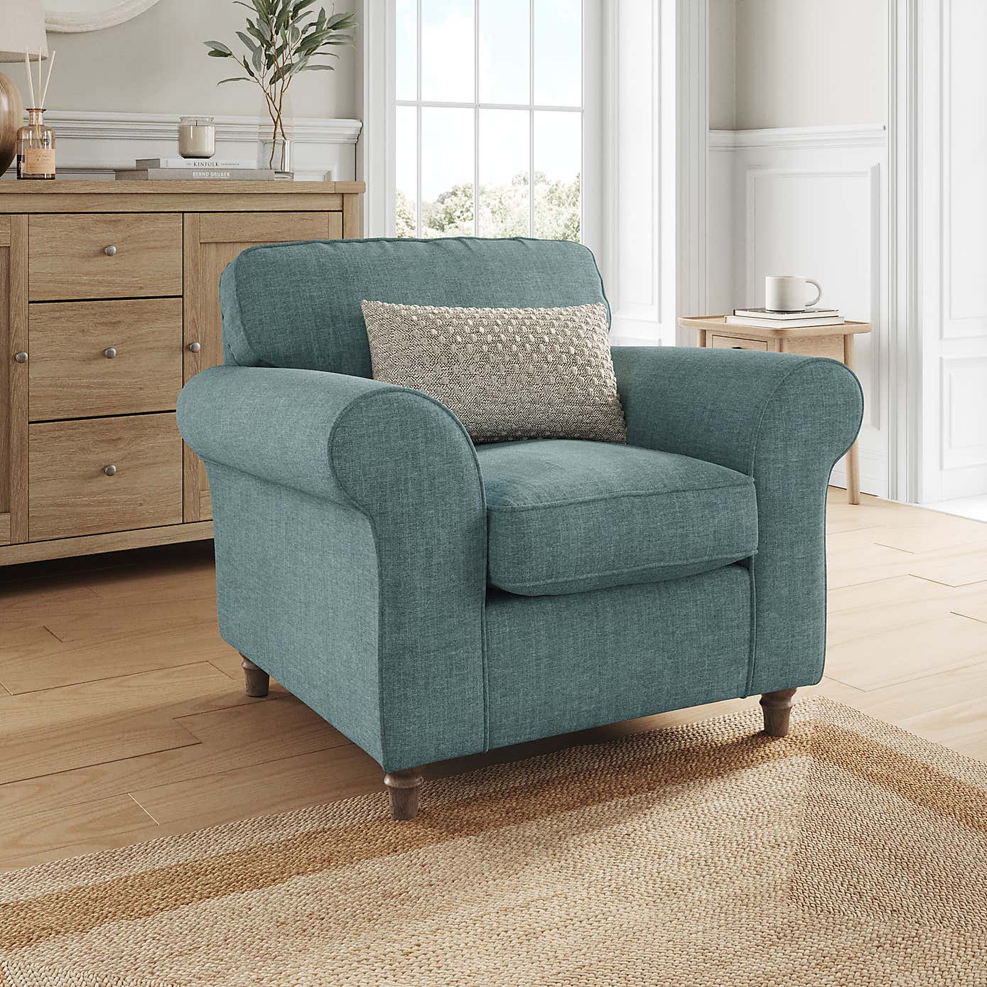 Flori Armchair, Tonal Plush Chenille