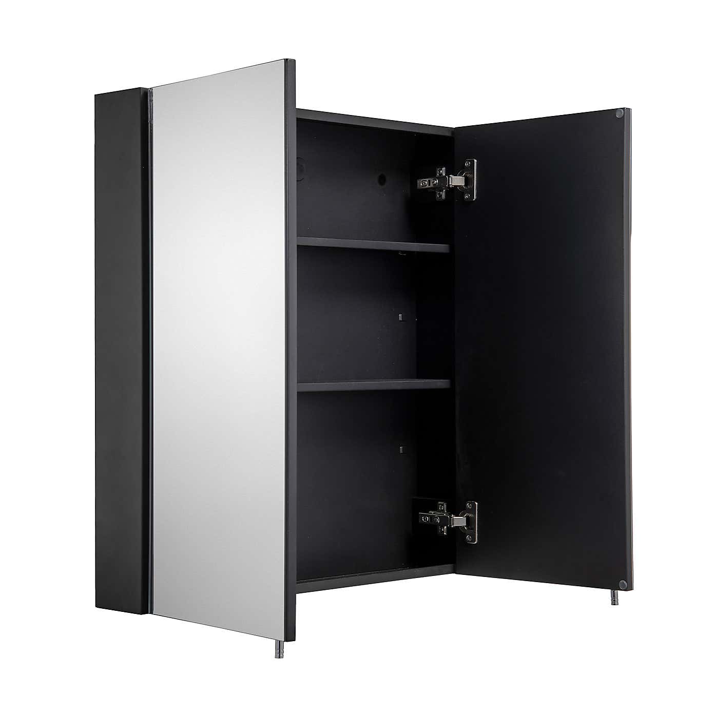 Dawley Steel Double Door Cabinet, Matt Black