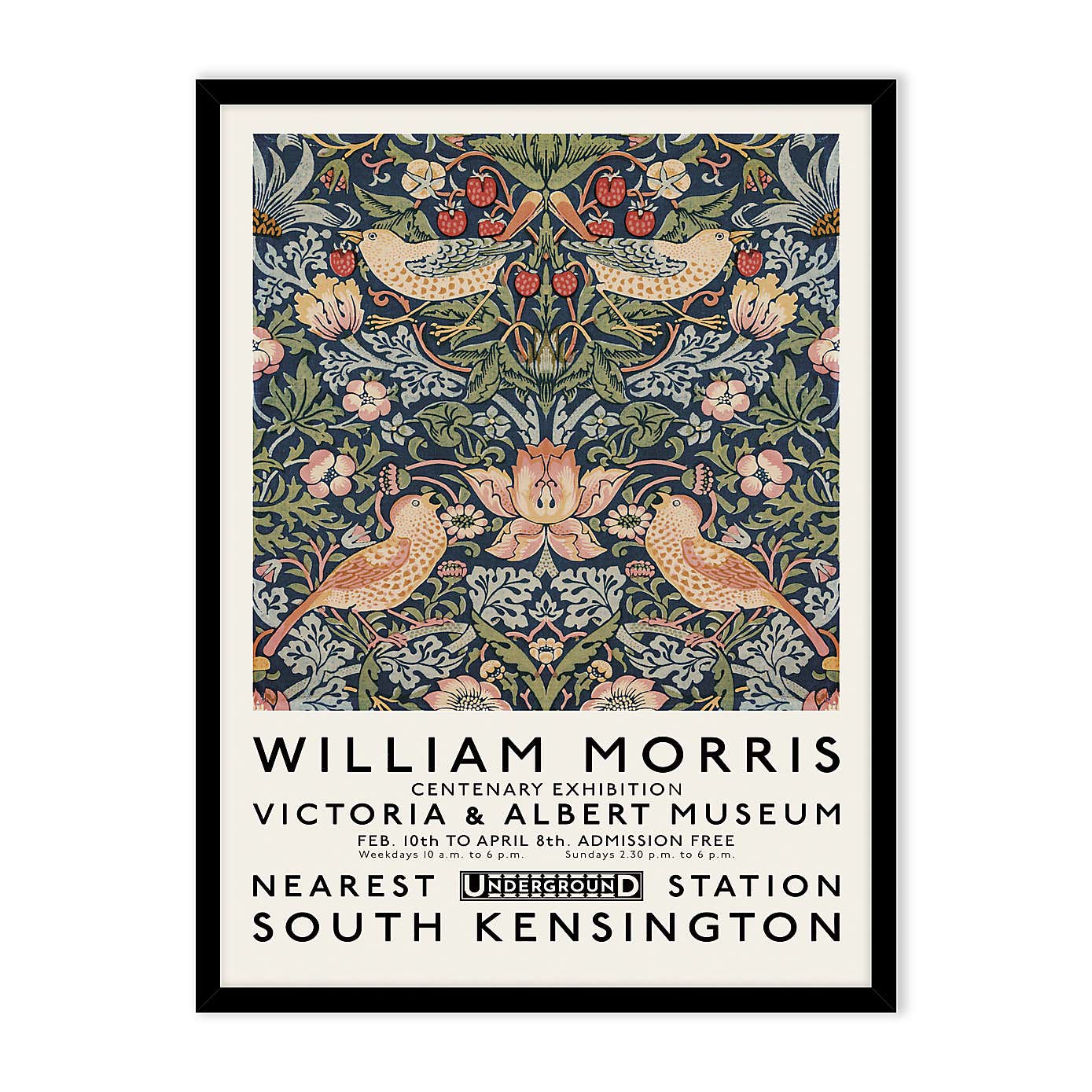 William Morris Inspired Exhibition Framed Poster