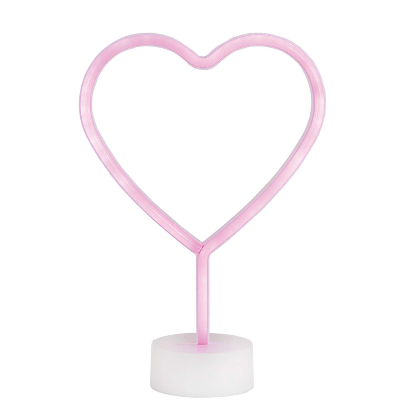 Pink Heart Neon Table Lamp