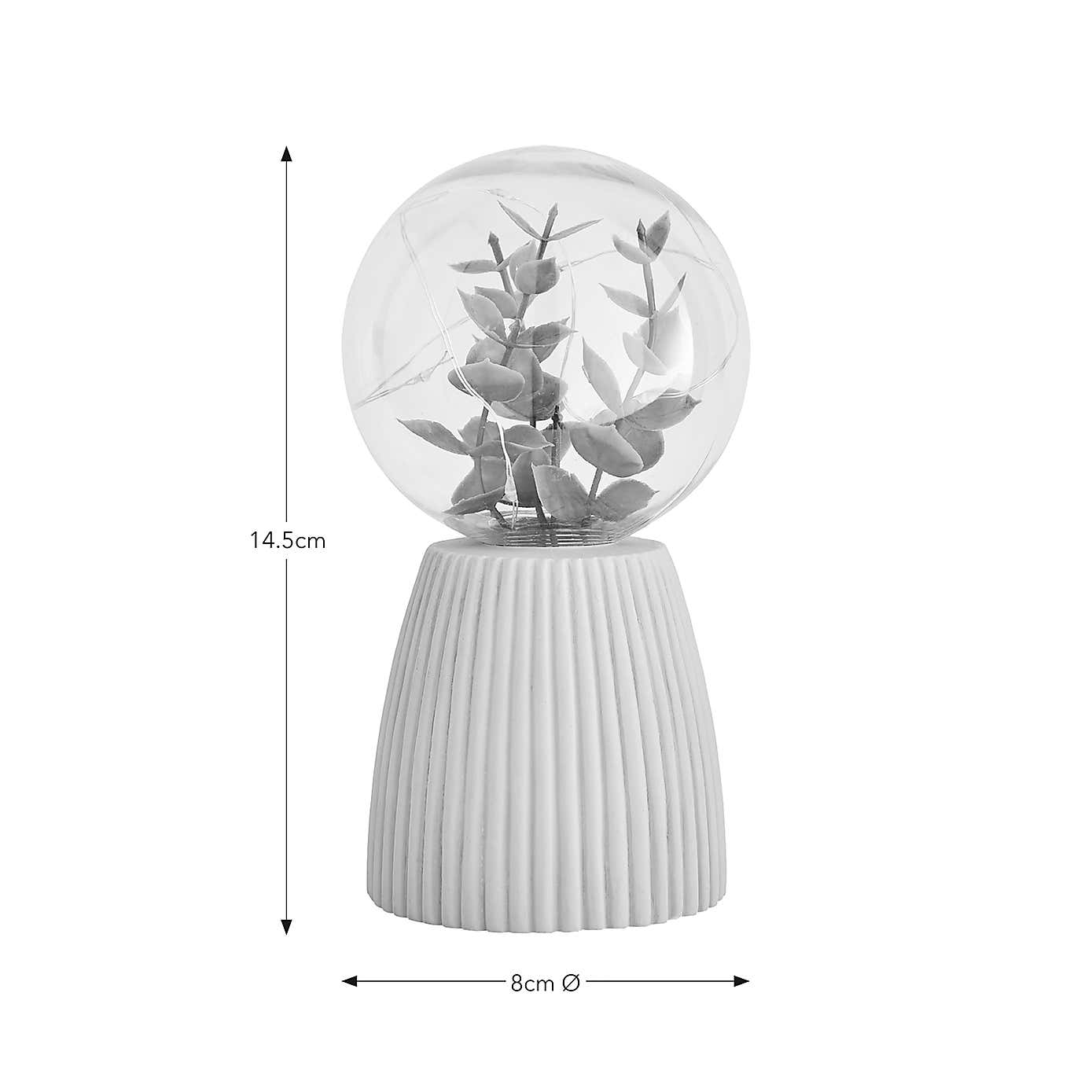 Faux Terrarium Ribbed Battery Lamp