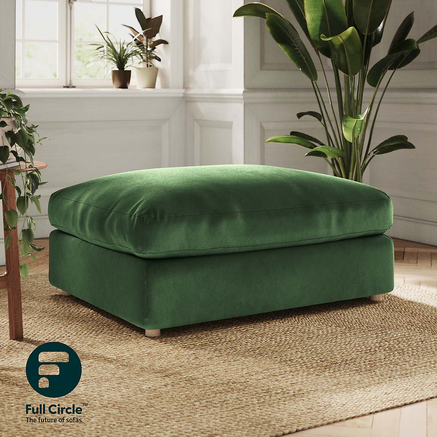 Full Circle Austin Cosy Velvet Modular Footstool