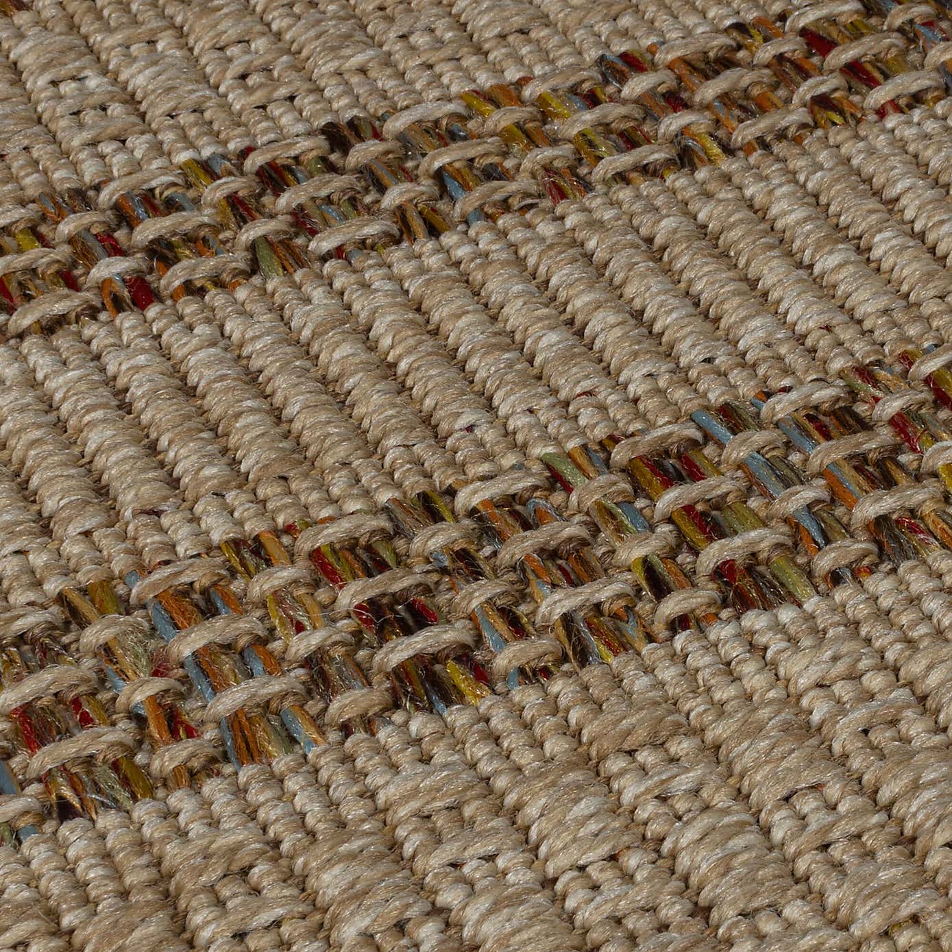 Stripe Border Indoor Outdoor Rectangle Rug