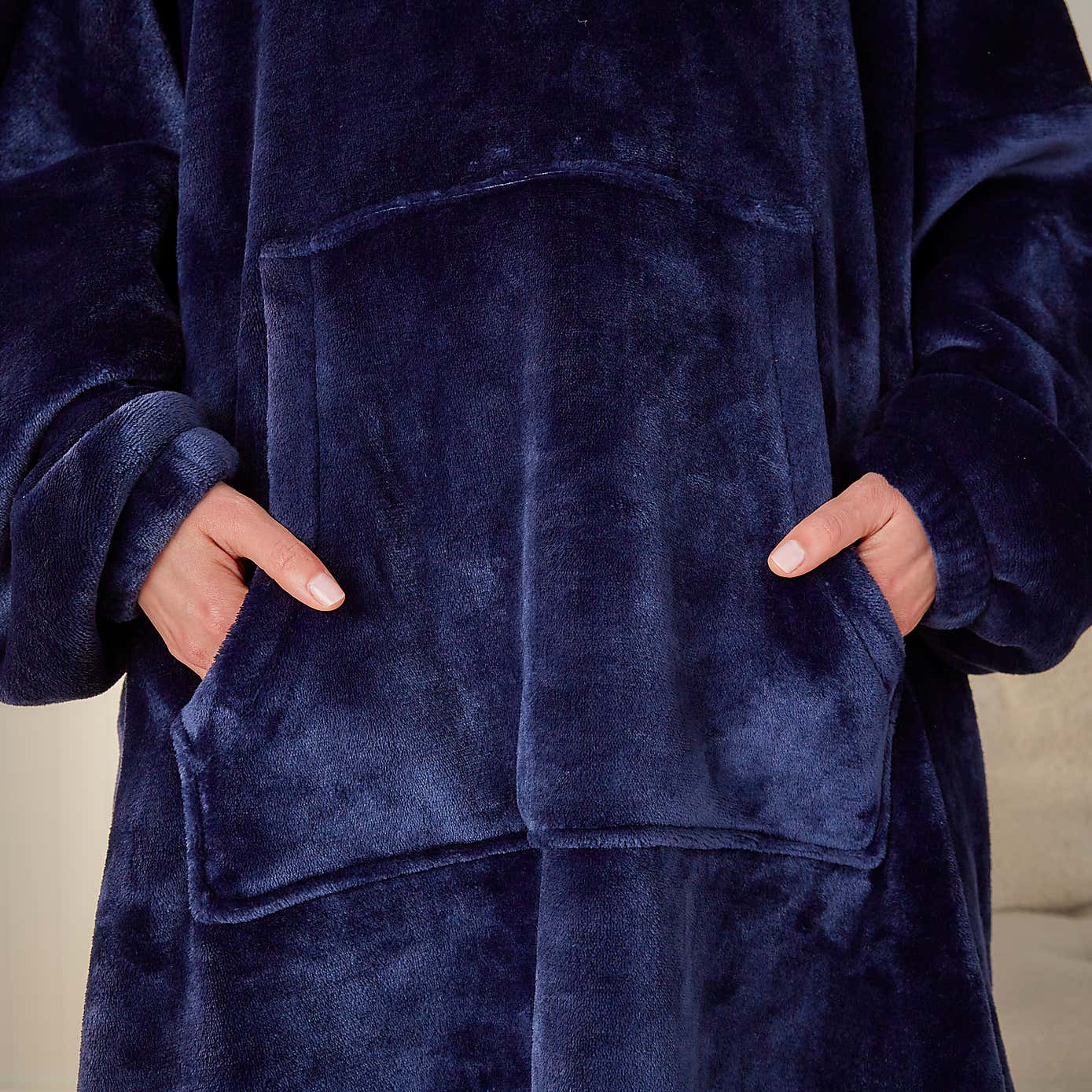 Velvet Oversized Hoodie with Fur Lining