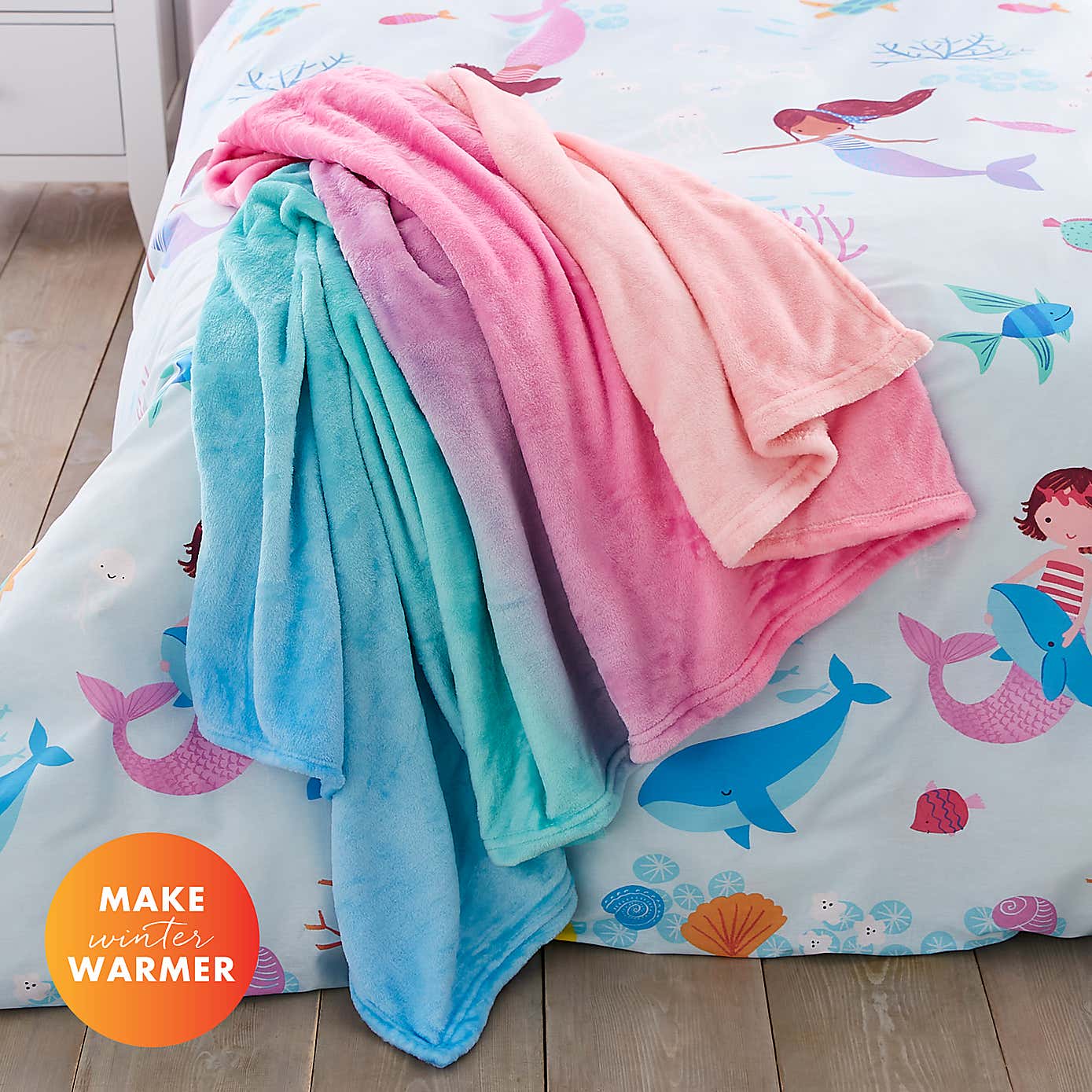 Catherine Lansfield Mermaid Cosy Fleece Blanket