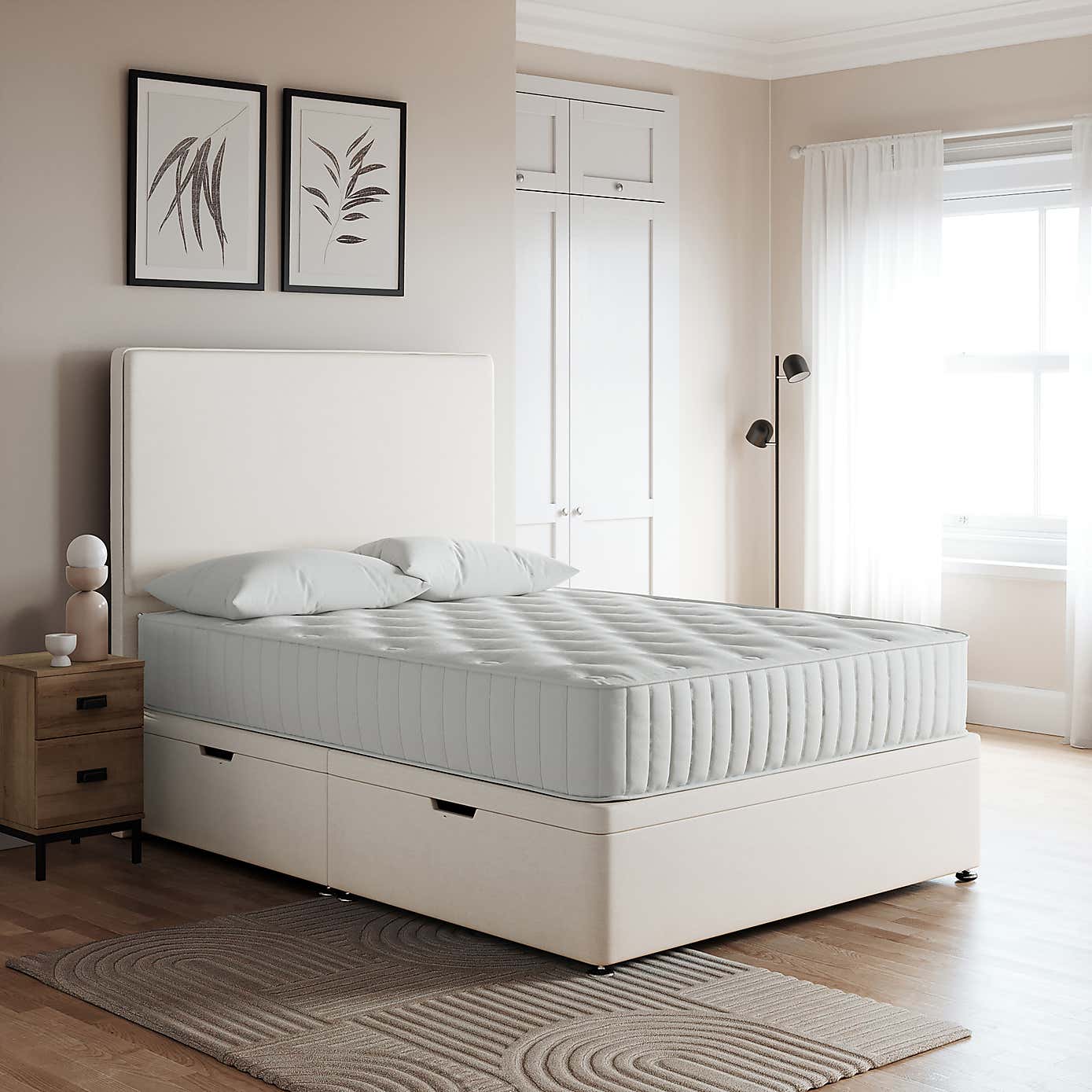 Linen Side Ottoman Base