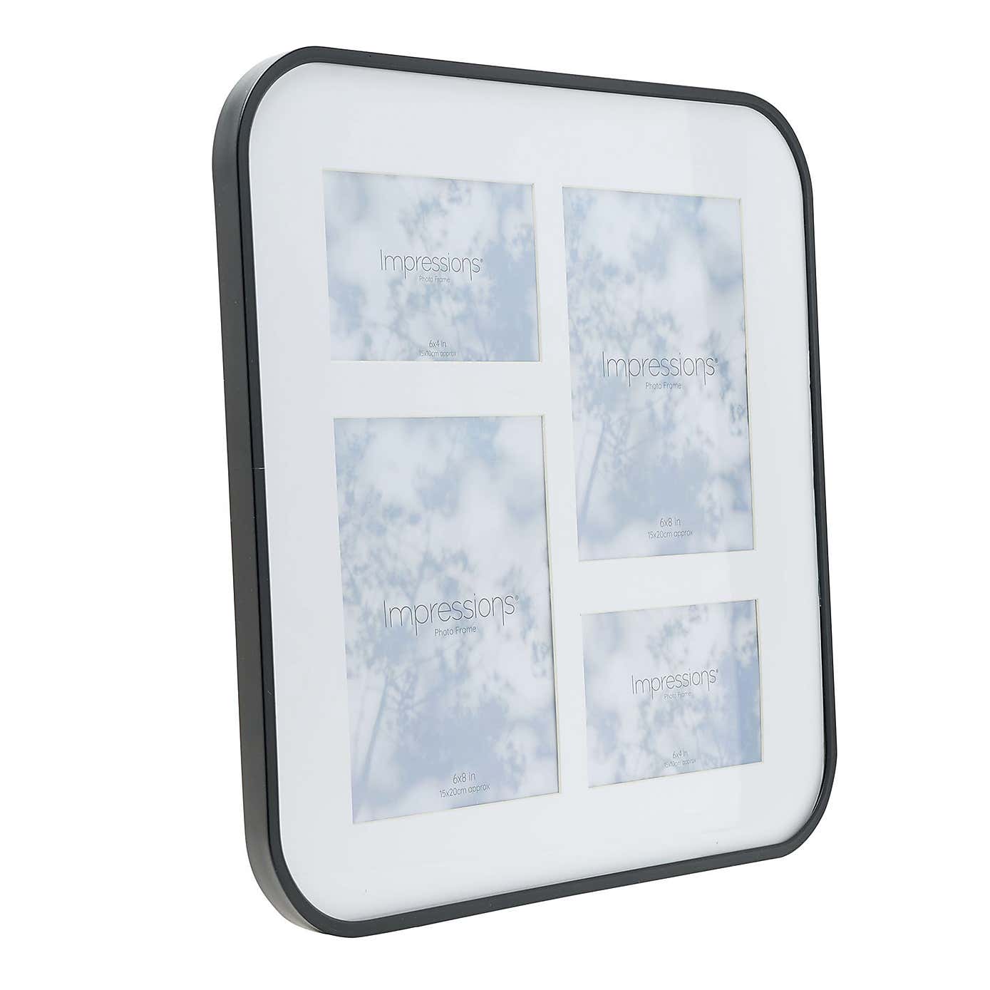 Black Square Rounded Corner Multi Photo Frame