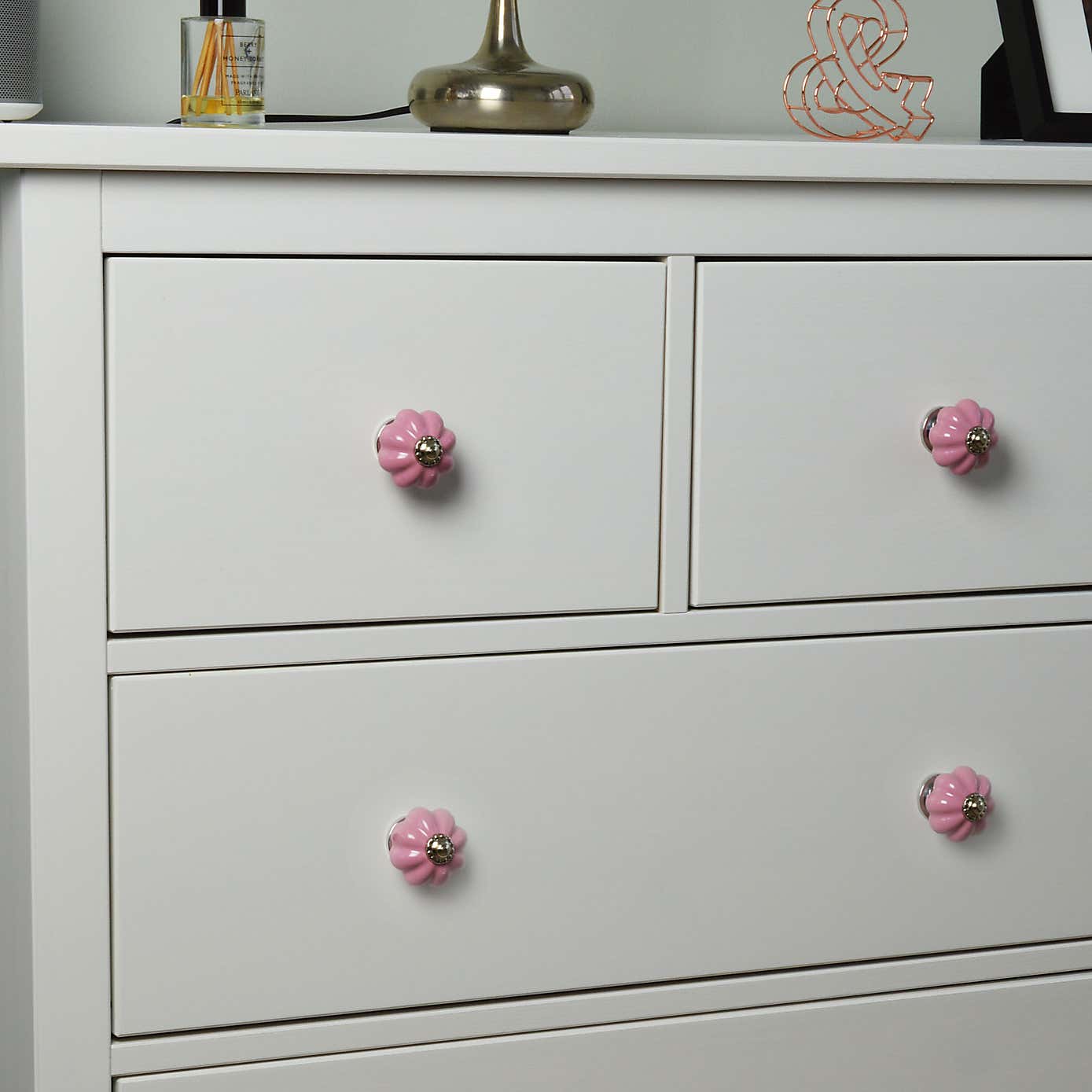Pack of 6 Nicola Spring Flower Shaped Drawer Knobs