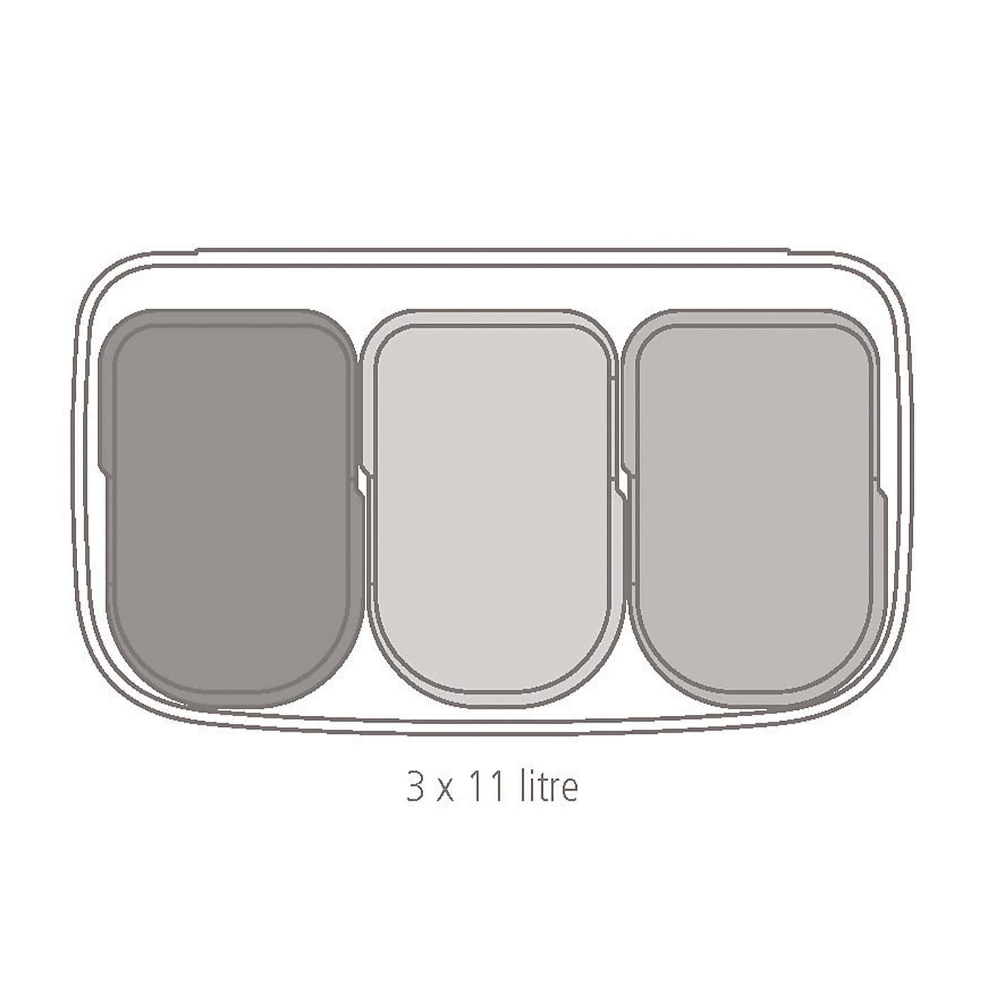 Brabantia Bo 3 x 11L Pedal Bin