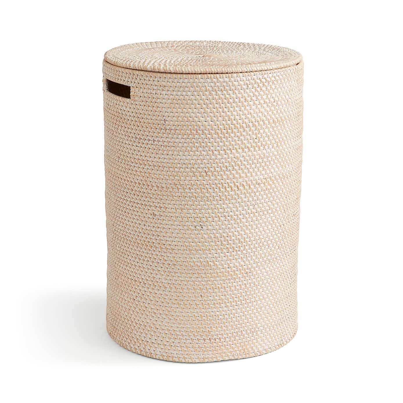 The Edited Life Rattan White Wash Laundry Basket