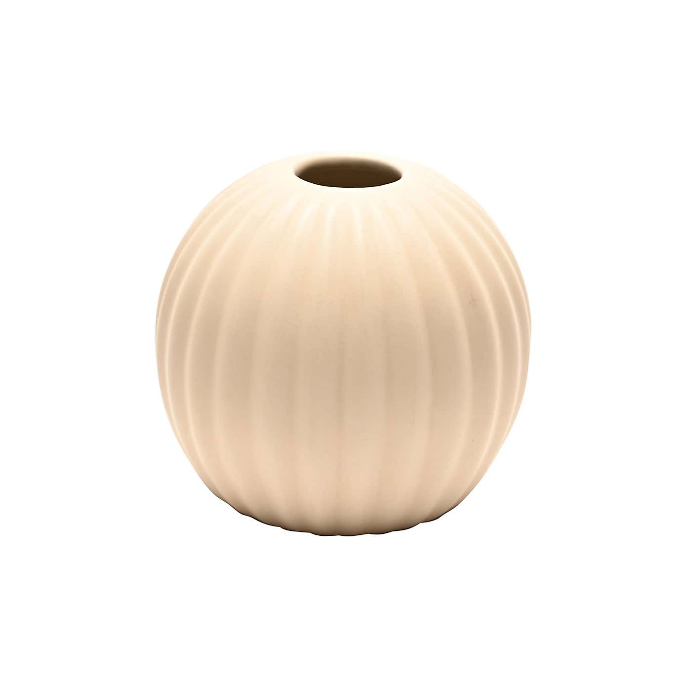 Hestia Ribbed Ceramic Round Vase