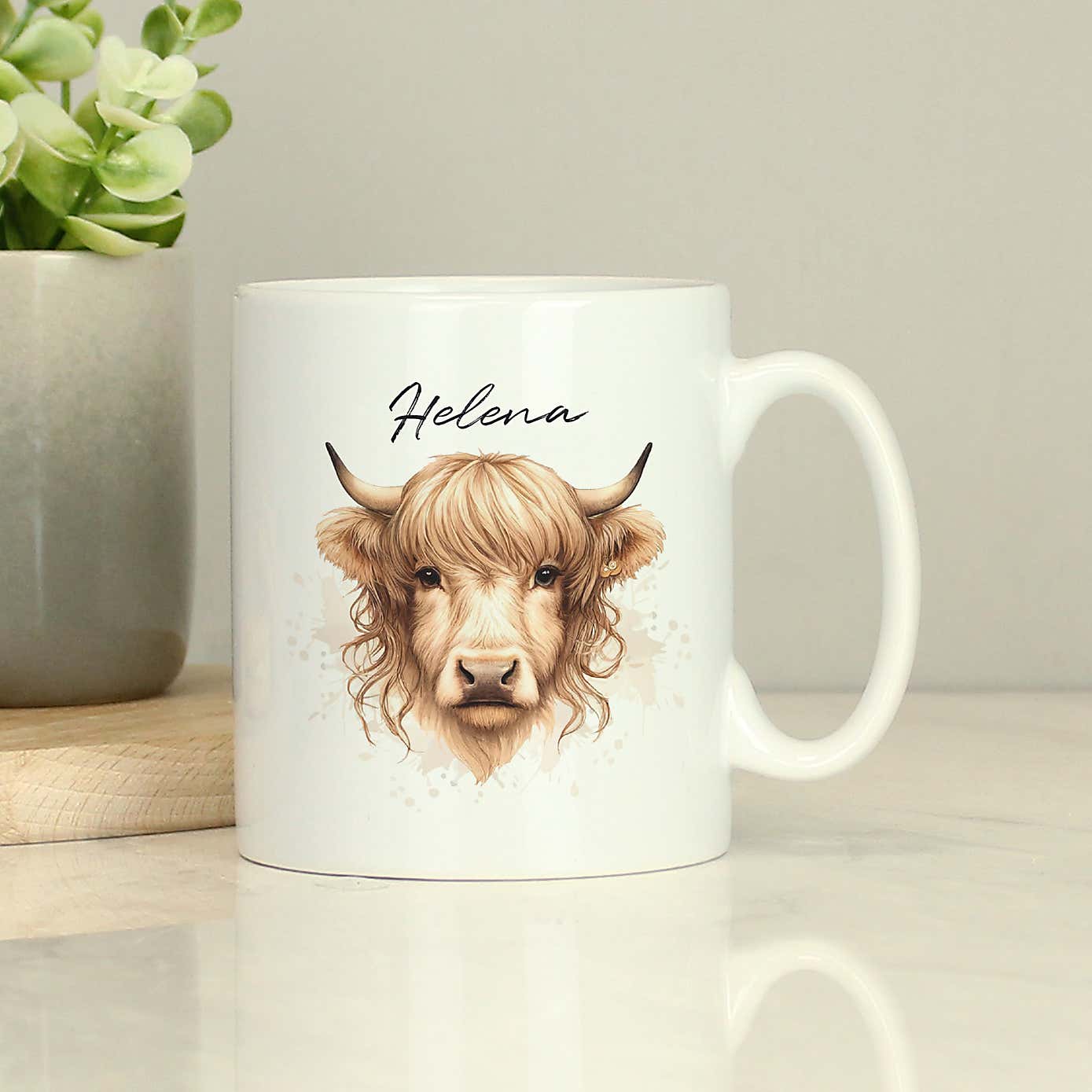 Personalised Female Highland Cow Mug