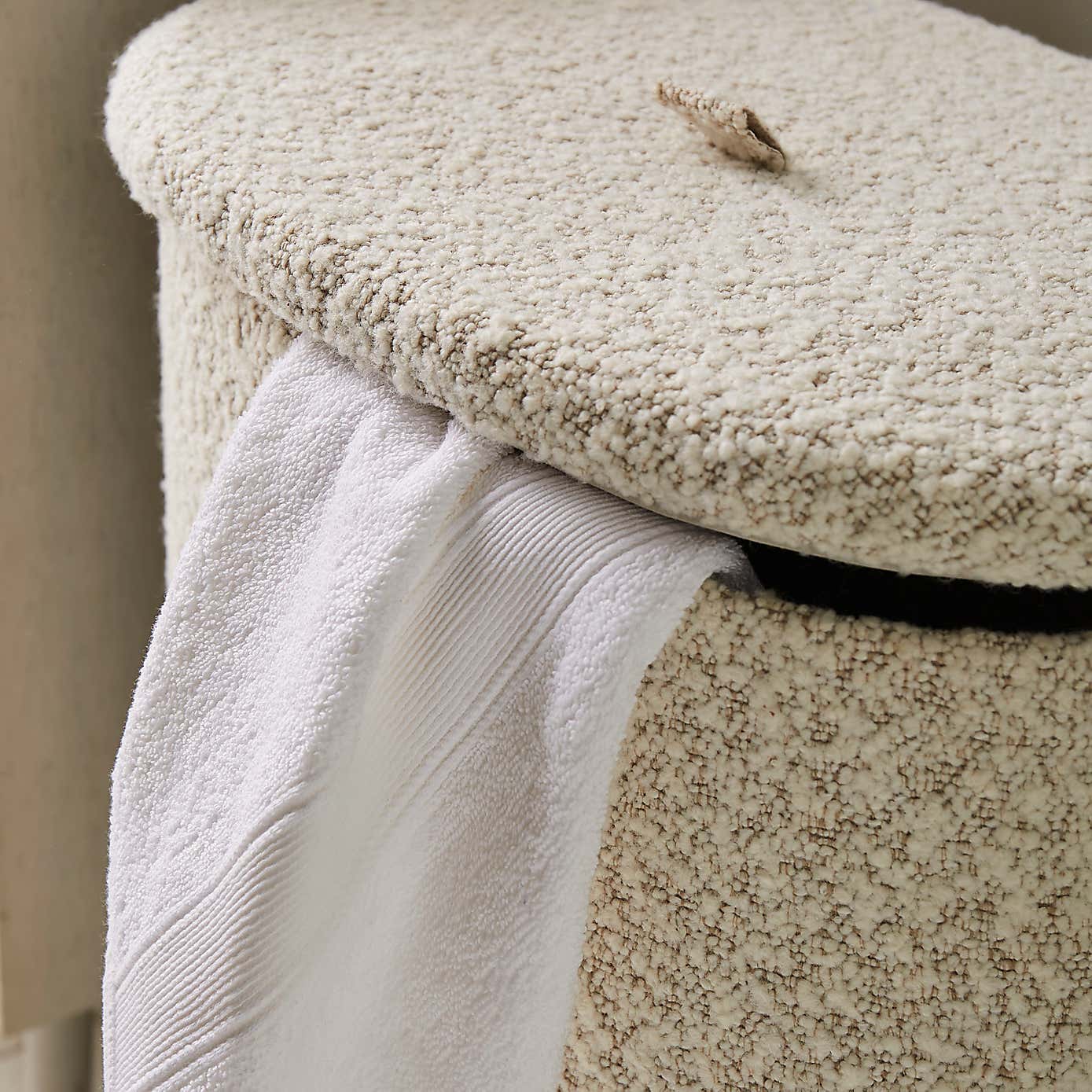 Boucle Oval Laundry Basket