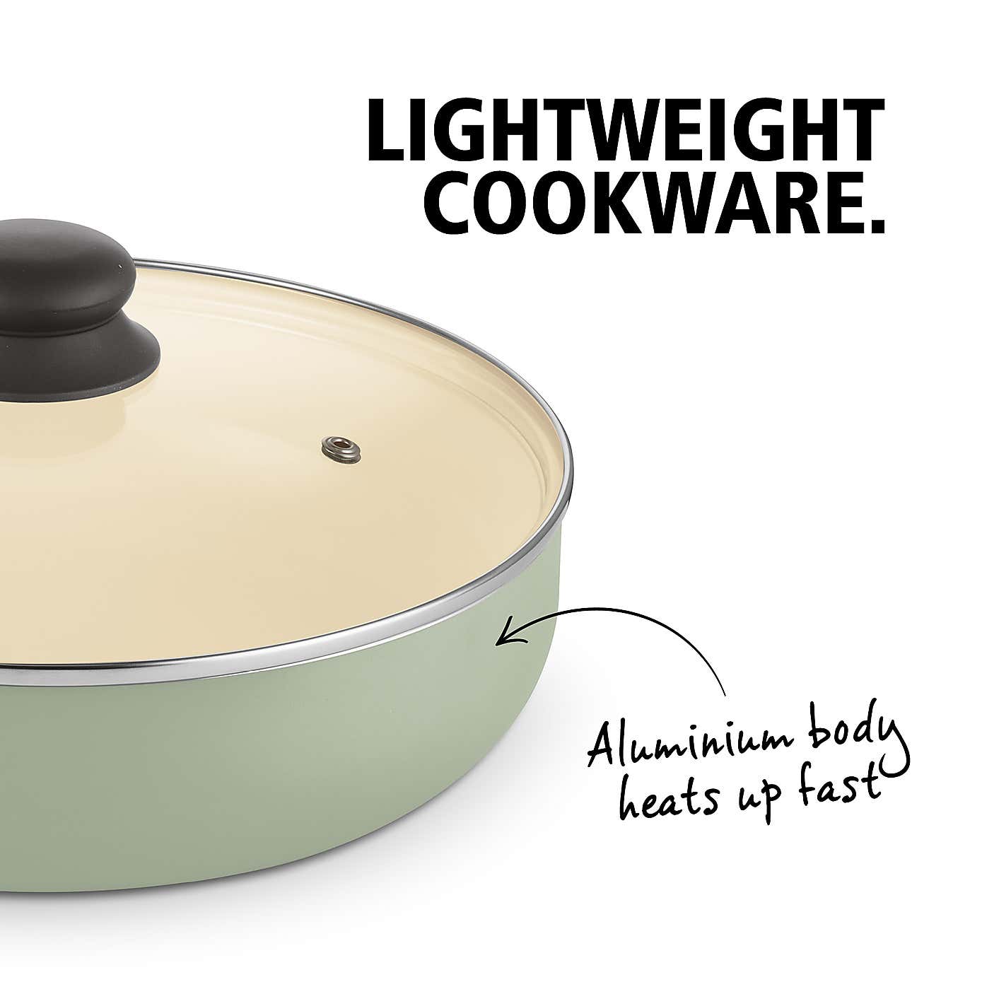 Brabantia Non-Stick Aluminium Sage Skillet, 26cm